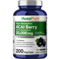 NusaPure Acai Berry 50:1 Extract - Suitable for Vegetarian/Vegan, Non - GMO - 20000 mg - 200 Capsules NusaPure Au supplements