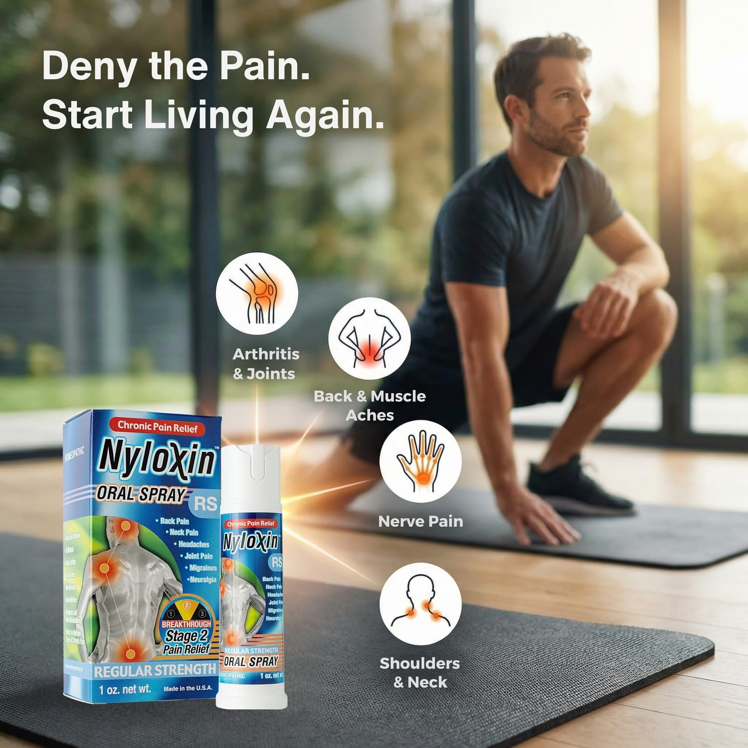 Nyloxin Oral Spray Arthritis Pain Relief, Professional Grade Pain Reliever for Back, Nerve, Knee, Foot, Muscle and Joint Pain Relief and Neuropathy Support (1 oz) (Orange Flavor) Nyloxin Au supplements