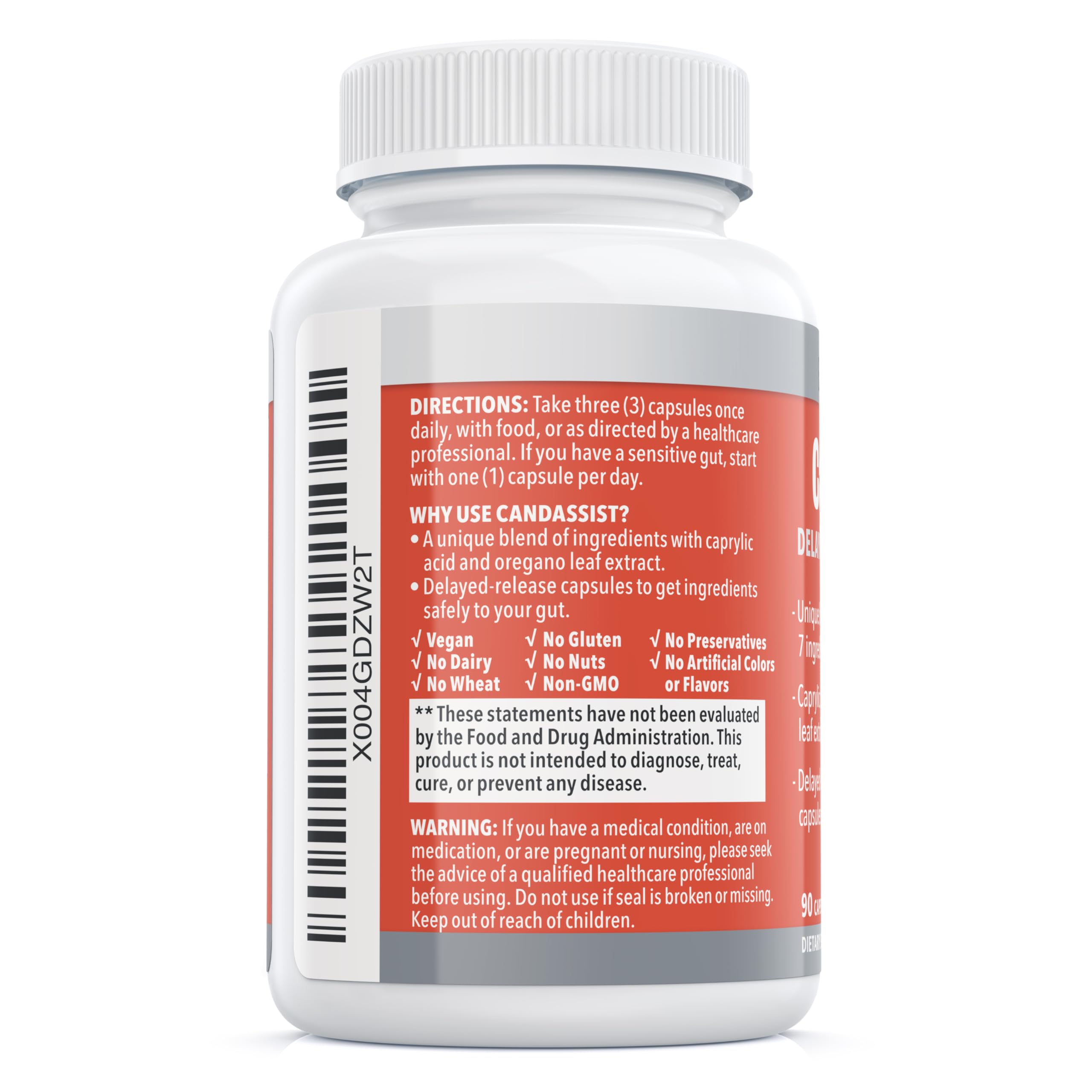 Balance ONE Candida Cleanse & Yeast Support Complex – Caprylic Acid, Undecylenic Acid, Berberine & Oregano Leaf – Gut Flora Balance for Women & Men
