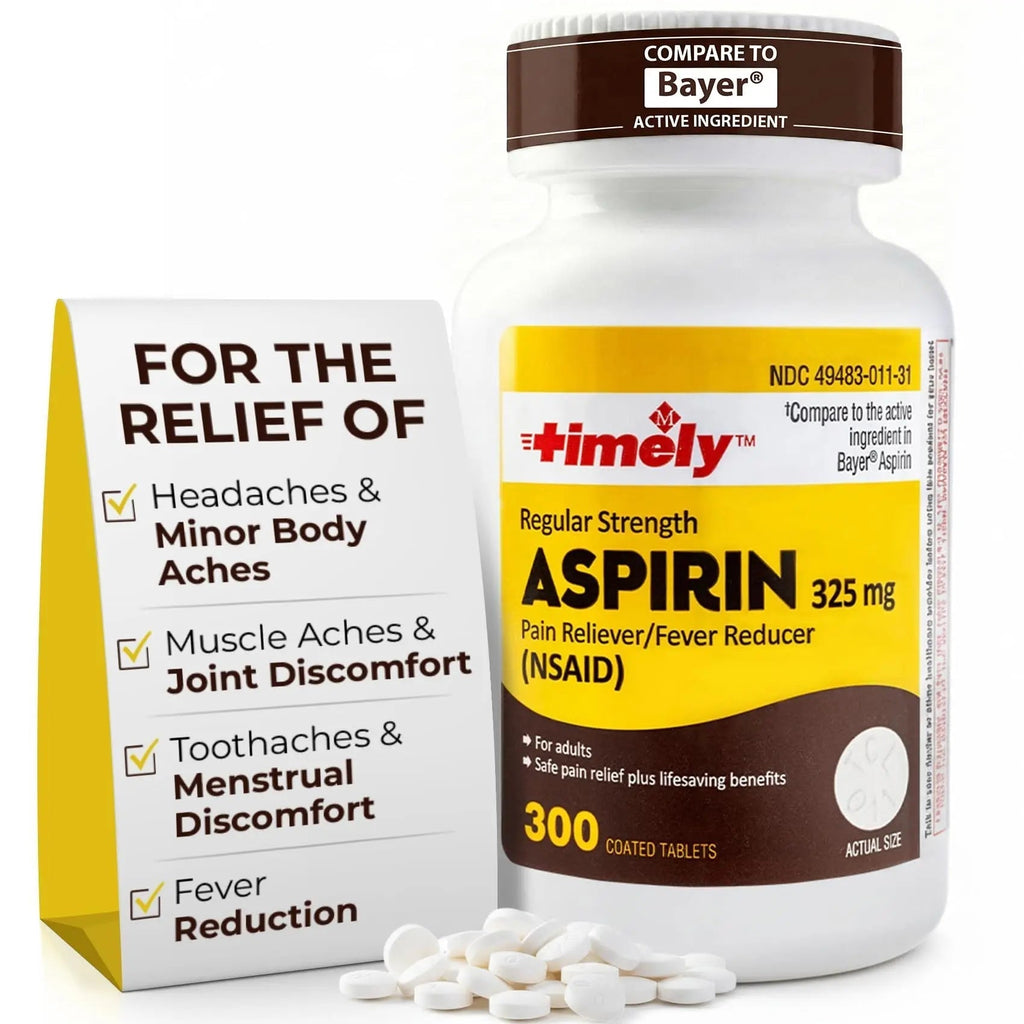 TIME-Cap-Labs 300 Count Regular Strength Aspirin 325mg for Adults - Compared to Bayer - Coated Regular Strength Aspirin Tablets - Pain Reliever for Minor Aches and Pains TIME-CAP LABS, INC. Au supplements