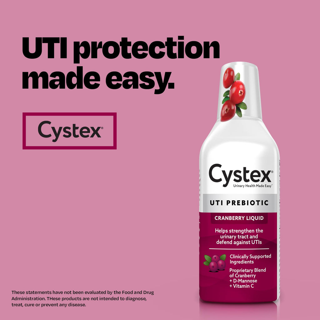Cystex Urinary Tract Infection Support & Prevention - Cranberry Prebiotic Supplement with D-Mannose & Vitamin C for UTI Protection & Urinary Health Maintenance - 7.6 fl oz (Pack of 2) Cystex Au supplements