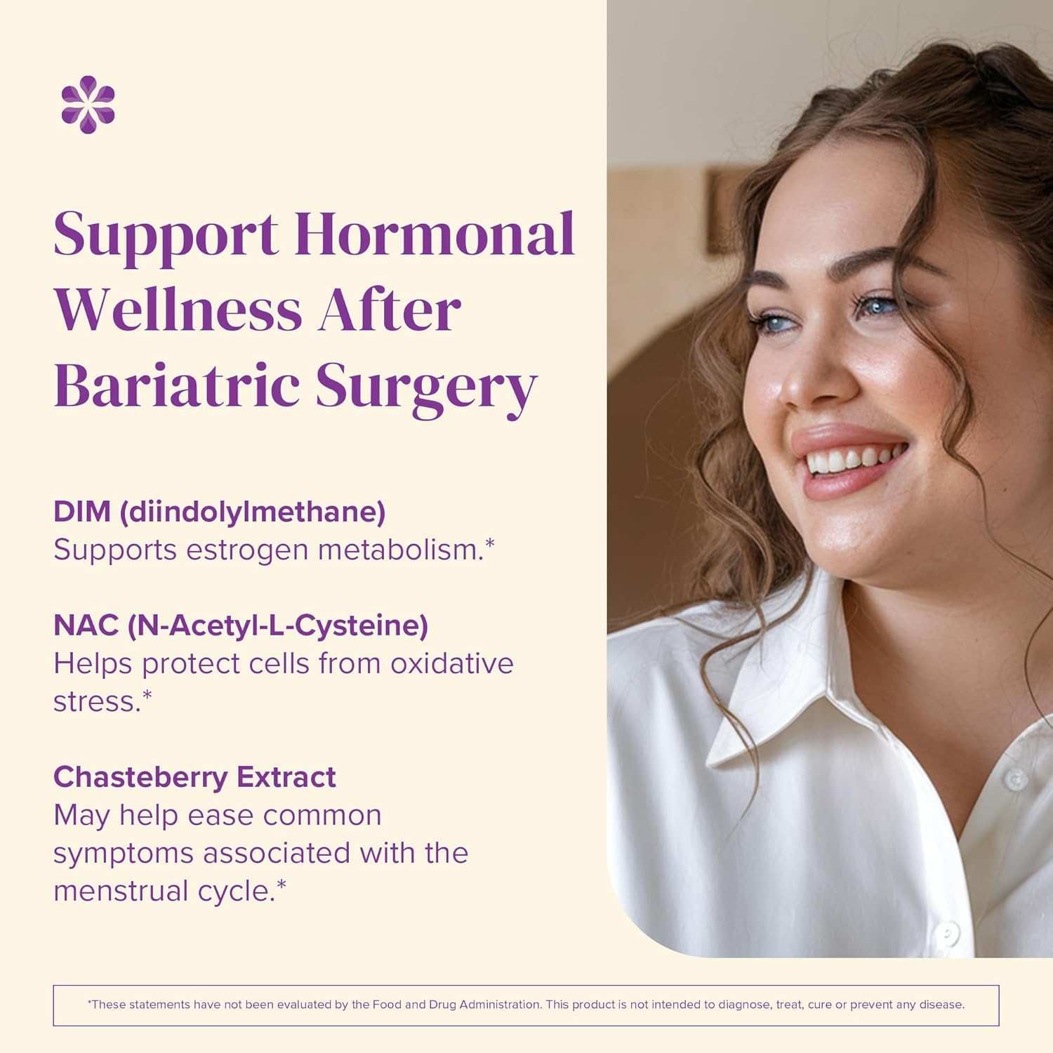 BariMelts Hormonal Balance+ for GLP-1 Users and Bariatric Patients - DIM, NAC & Chasteberry Supports Hormone Balance for Women - 60 Smooth-Coated Caplets (1-Month Supply) BariMelts Au supplements