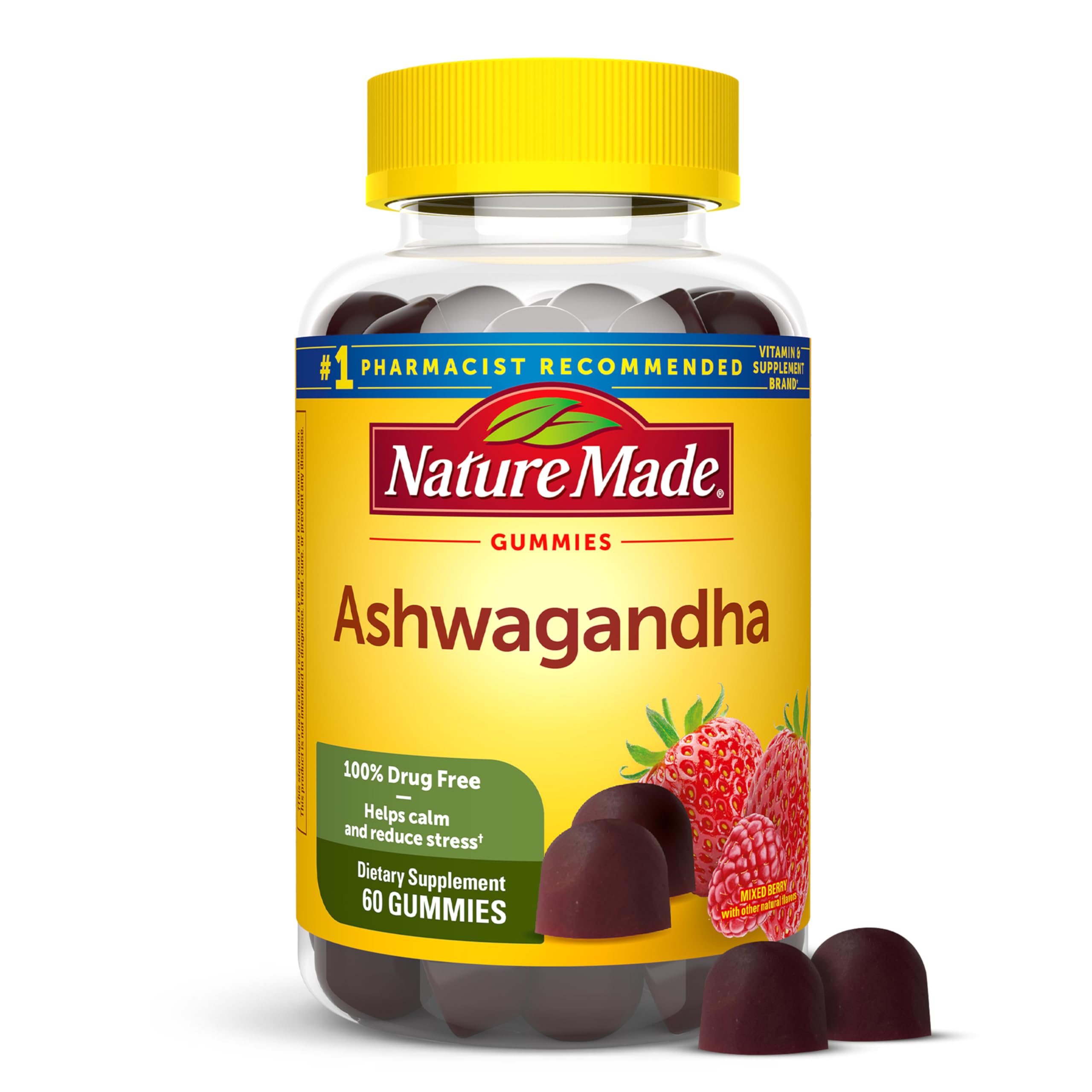 Nature Made Ashwagandha Gummies, Vegan, KSM 66 Ashwagandha Supplement for Stress Support, 60 Count, 30-Day Supply Nature Made Au supplements