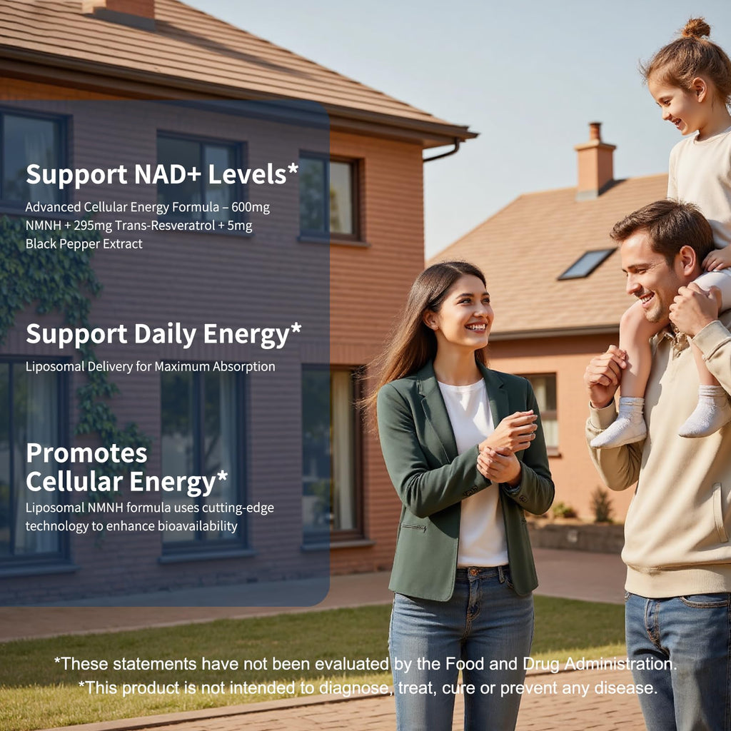 NUISM NMNH NAD+ Supplement, Liposomal 600mg NMN NAD+ and Resveratrol Complex for Cellular Energy, Healthy Aging & Metabolic Support, 90 Capsules NUISM Au supplements