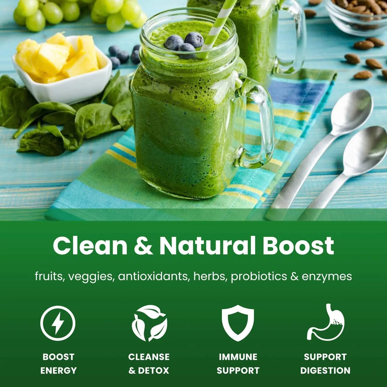 NutraChamps Super Greens Powder Premium Superfood | 20+ Organic NutraChamps Au supplements