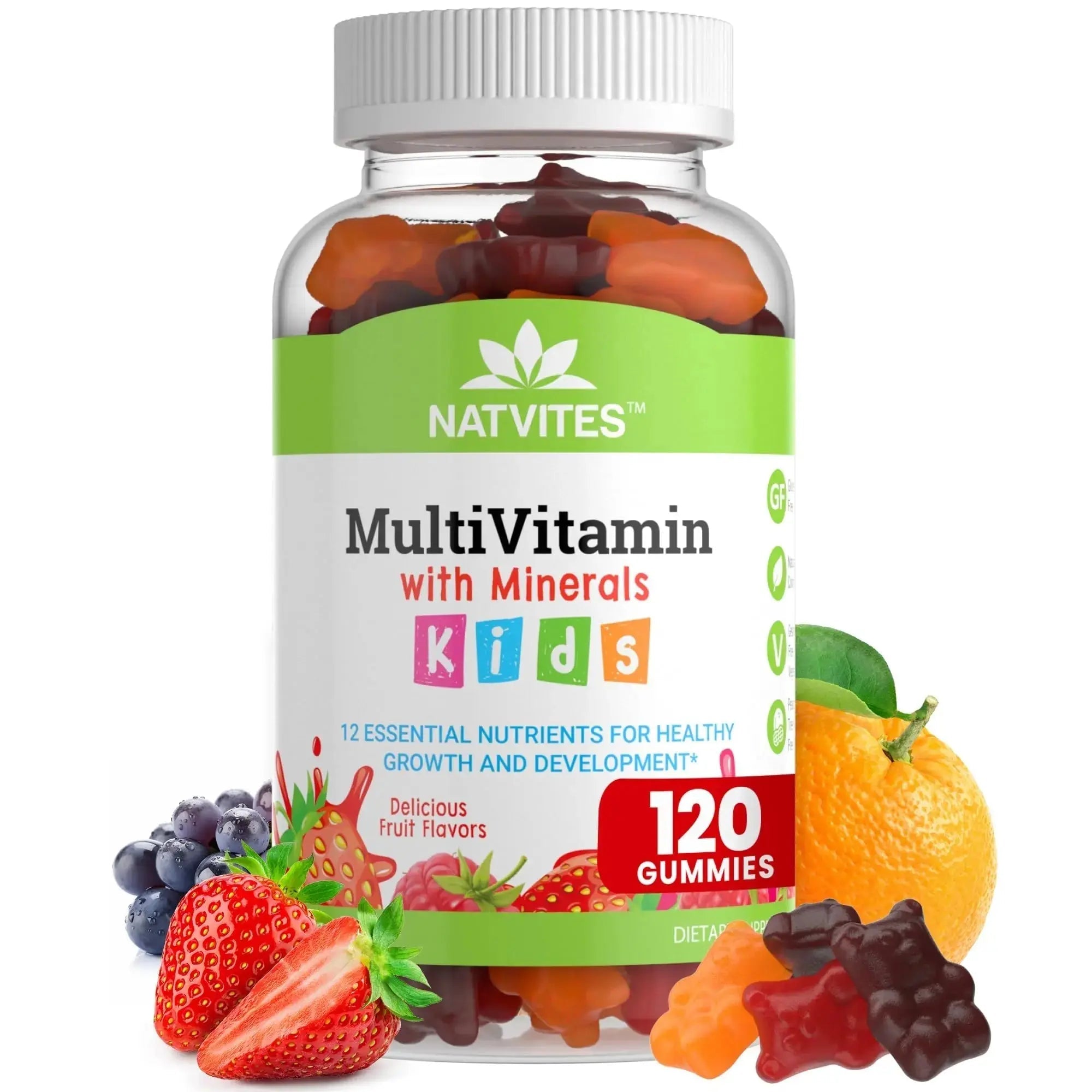Natvites Complete Kids Multivitamin Gummies – 120 Count of Essential Daily Vitamins & Minerals for Immune Support, Focus, & Growth Natvites Au supplements