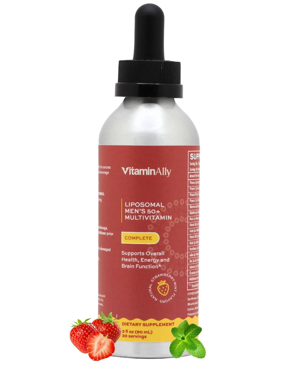 Vitaminally Liposomal Men's 50+ Liquid Multivitamin Drops | Non-GMO | Sugar Free | Gluten Free | 30 Day Supply | 3 FL Oz | Vitaminally Au supplements