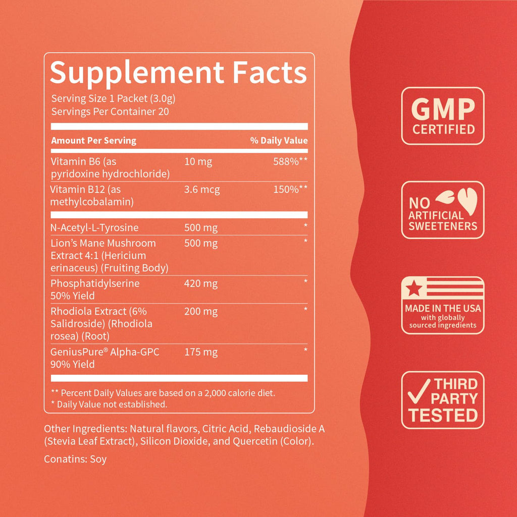Nello Superfocus Mojito – Nootropic Focus Drink Mix, 20 On-The-Go Packets, Alpha GPC, Lion’s Mane, Rhodiola, Sugar-Free Nello Au supplements