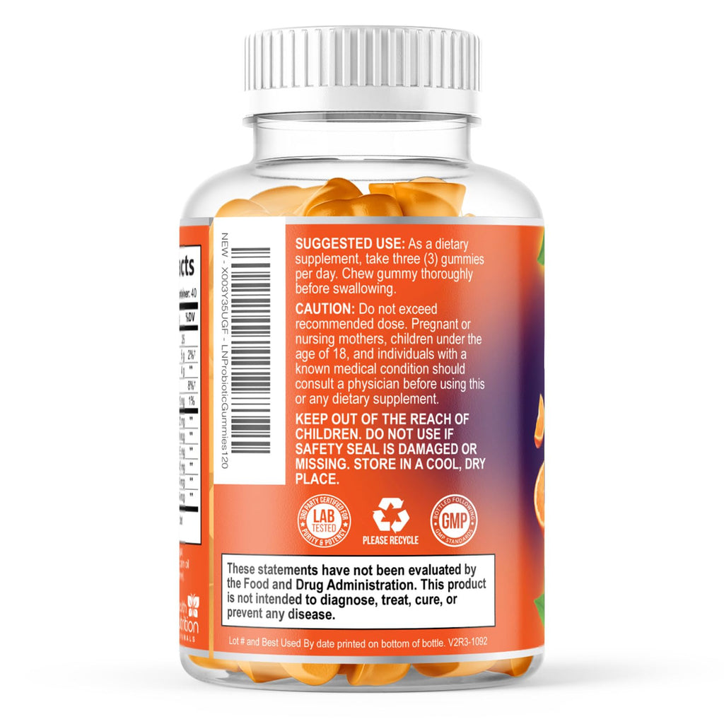 Probiotic Gummies - Advanced Multi-Strain Probiotic Formula - Gut & Digestive Health Support Gummy - Bacillus Coagulans 5 Billion CFU Per Serving, Daily Acidophilus Probiotics Supplement - 120 Gummies