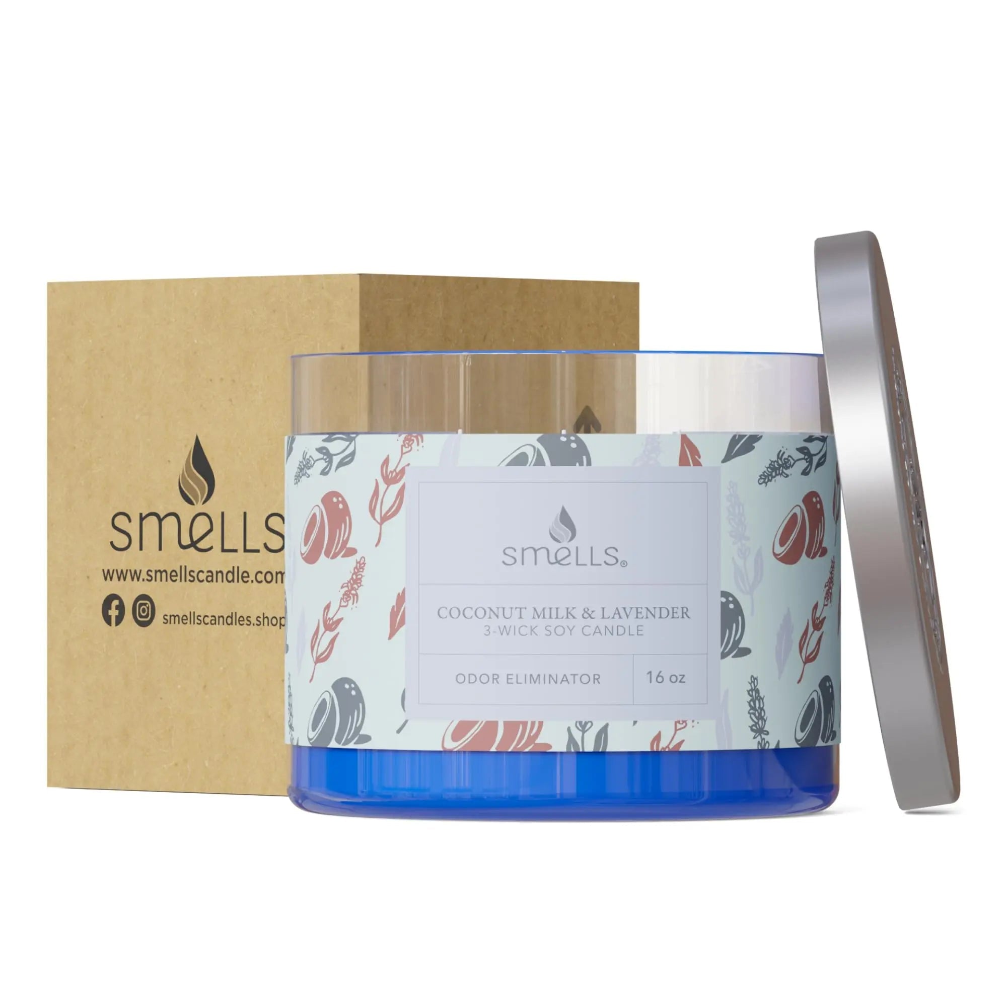Smells - Odor Eliminator - Premium Soy Wax Jar Scented Candle 12oz. and 16oz. - 100% Cotton Single Wick SmellS Au supplements