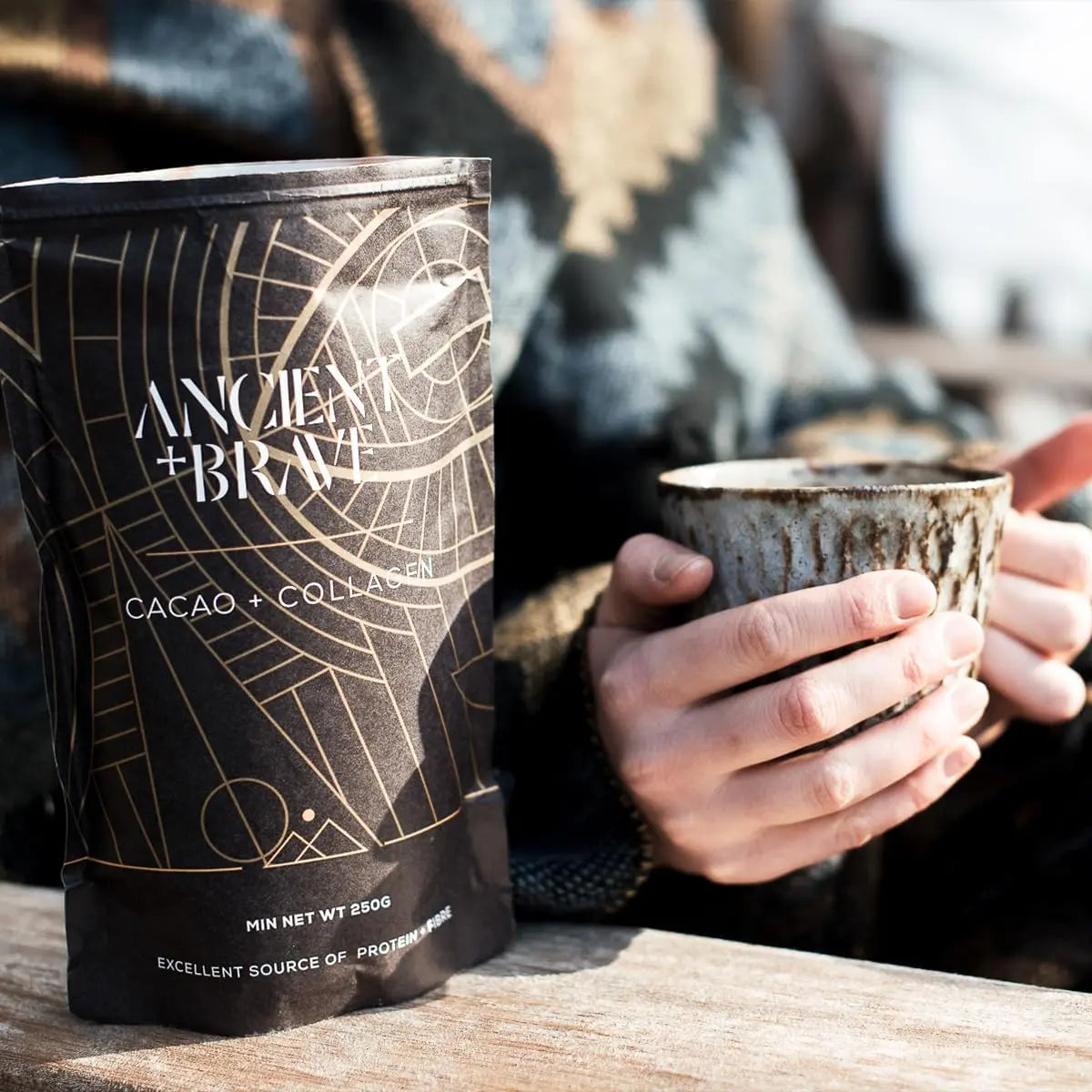 Ancient + Brave - Cacao + Collagen Powder 250g - Peruvian Raw Cacao Hot Chocolate with Grass Ancient + Brave Au supplements