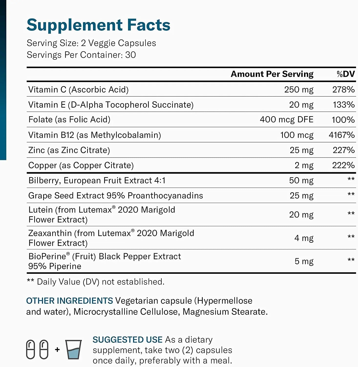 Areds 2 Eye Vitamins - Lutein, Zeaxanthin & Bilberry Extract - Supports Eye Physician's CHOICE Au supplements