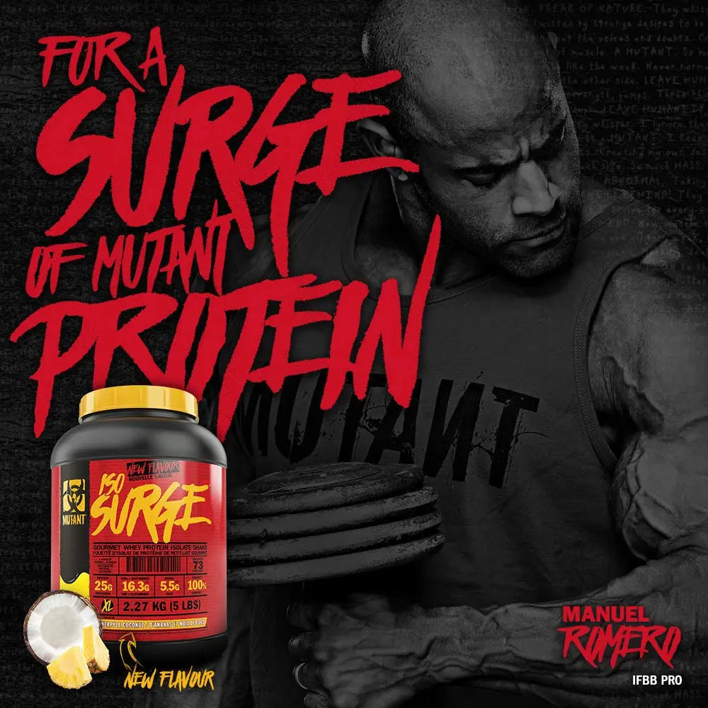 MUTANT ISO Surge – Pure whey Protein Isolate Powder, Low carb, Low Fat, Digestive Enzyme Boosted Mutant Au supplements