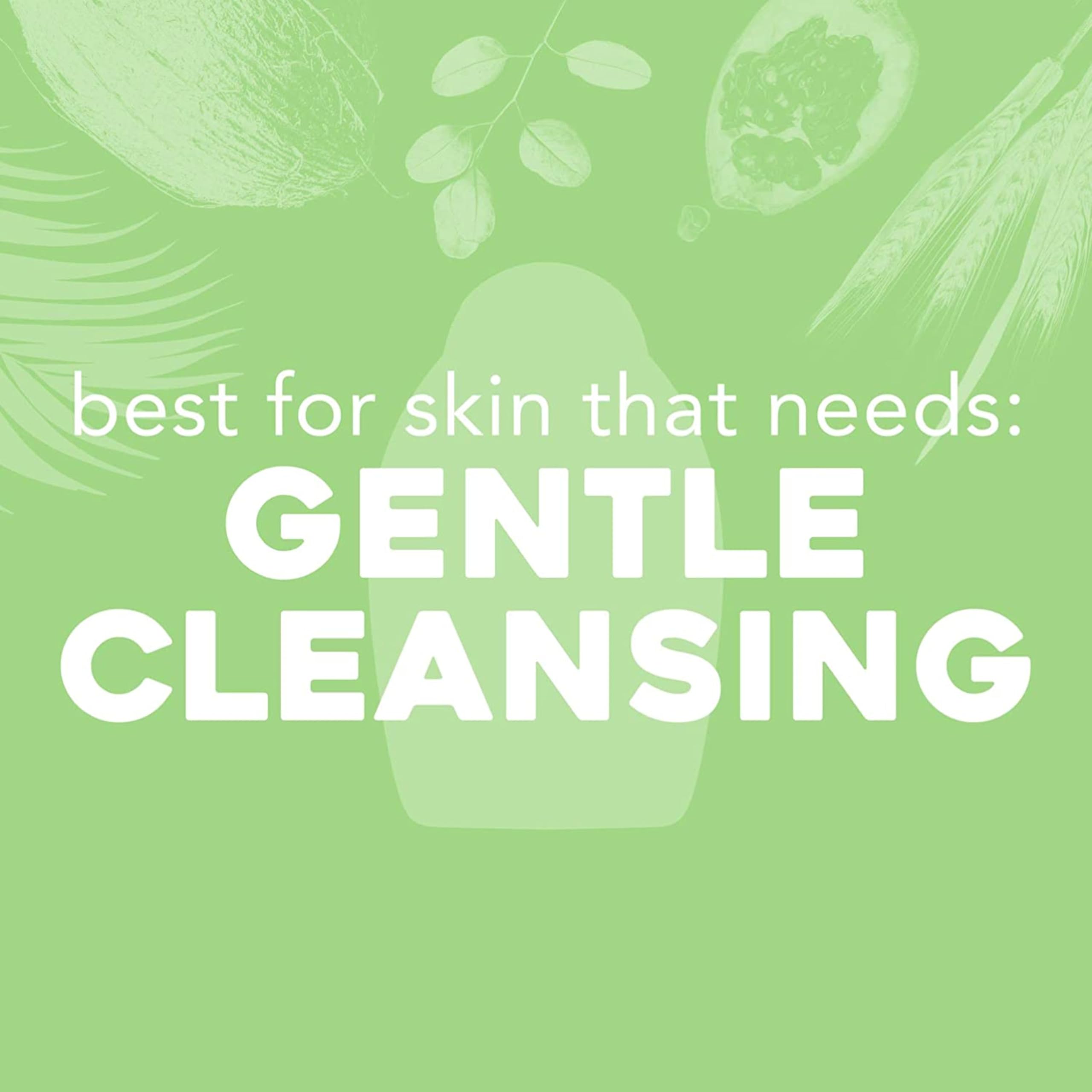 OGX Sensitive + Rose Water & Pink Sea Salt Exfoliating Body Scrub + Rose Quartz, Gentle Exfoliating Daily Body Wash Softens Skin
