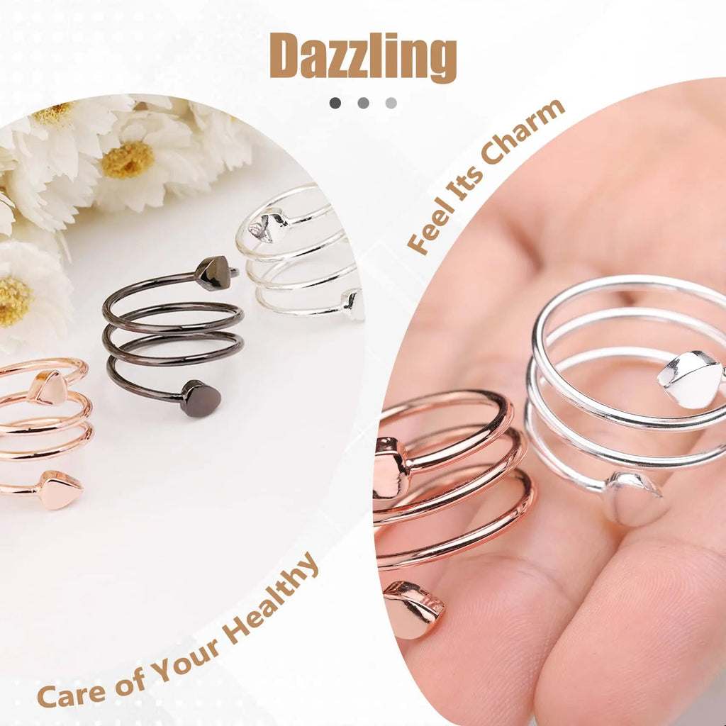 Jecanori Copper Rings for Women,Magnetic Ring Adjustable Love Heart Copper Rings Jecanori Au supplements