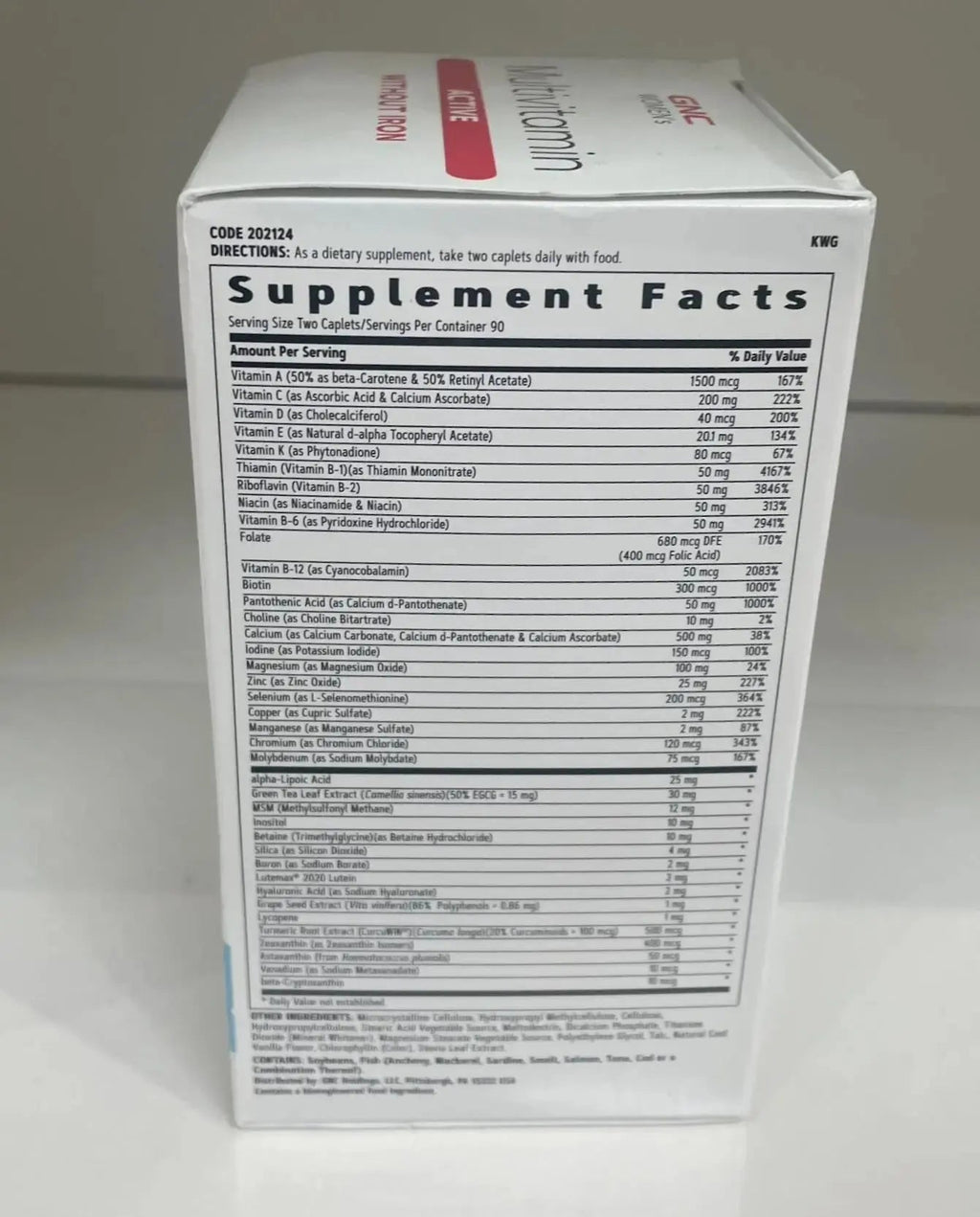 GNC Women's Multivitamin Active Without Iron, Supports an Active Lifestyle, 30+ Nutrient Formula, Promotes Bone & Joint Health GNC Au supplements