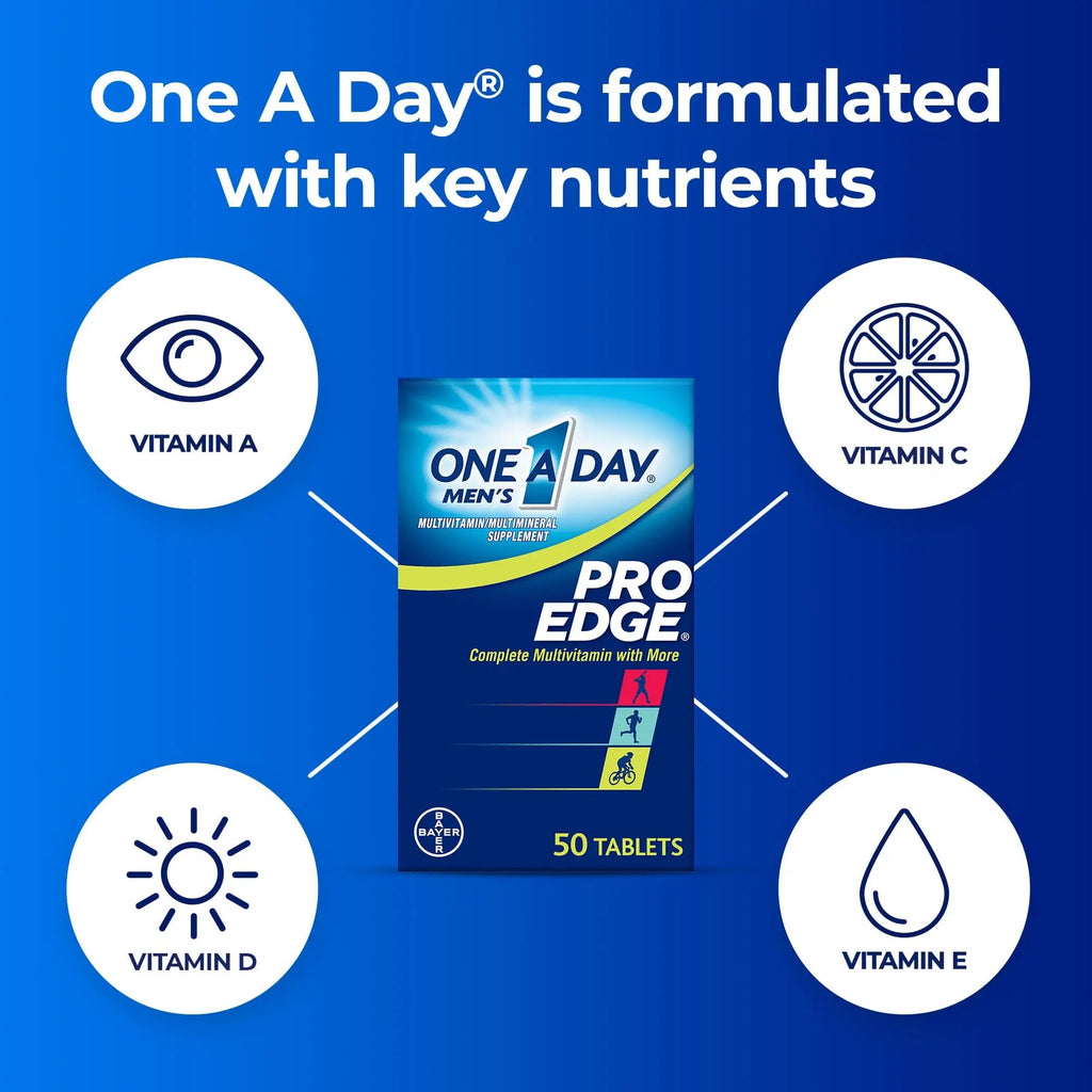 One A Day Men’s Pro Edge Multivitamin, Supplement with Vitamin A,C,D, E and Zinc for Immune Health Support and Magnesium for Healthy Muscle Function, 50 Count ONE A DAY Au supplements