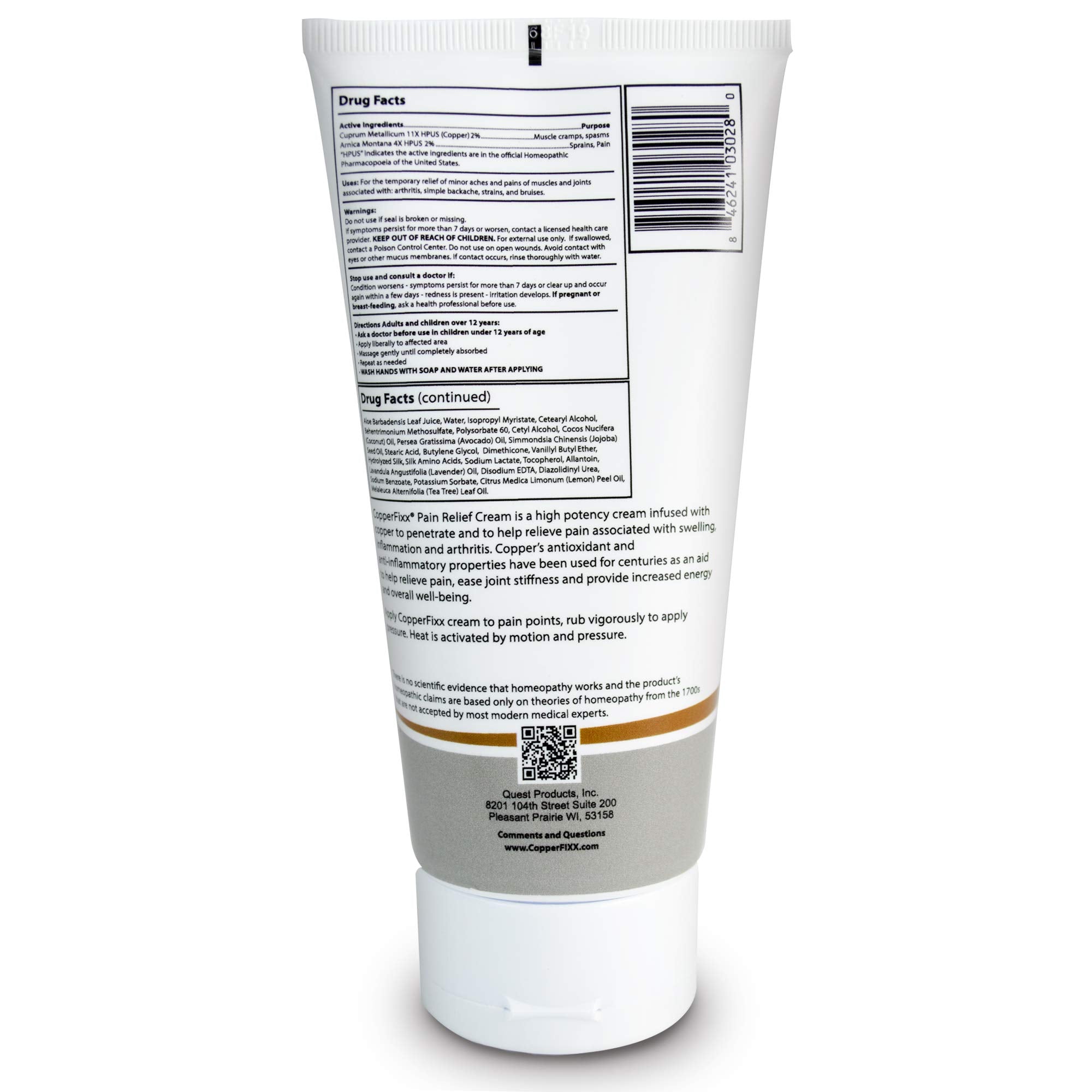 CopperFixx Pain Relief Cream, 5 Fl Oz Tube Powered by Copper with Heat Technology Arnica for Muscle & Stiffness Joint Inflammation, Knee, Back, Shoulder Arthritis Pain. Fast Acting, CF03028 CopperFixx Au supplements