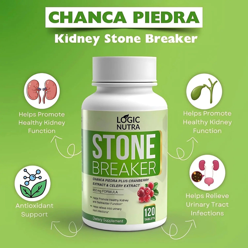 Logic Nutra Chanca Piedra Kidney Stone Breaker 120 Tablets 800 mg - Maximum Strength for Gallbladder & Urinary Cleanse with Phyllantus Niruri, Celery Seed Extract & Cranberry Extract Logic Nutra Au supplements