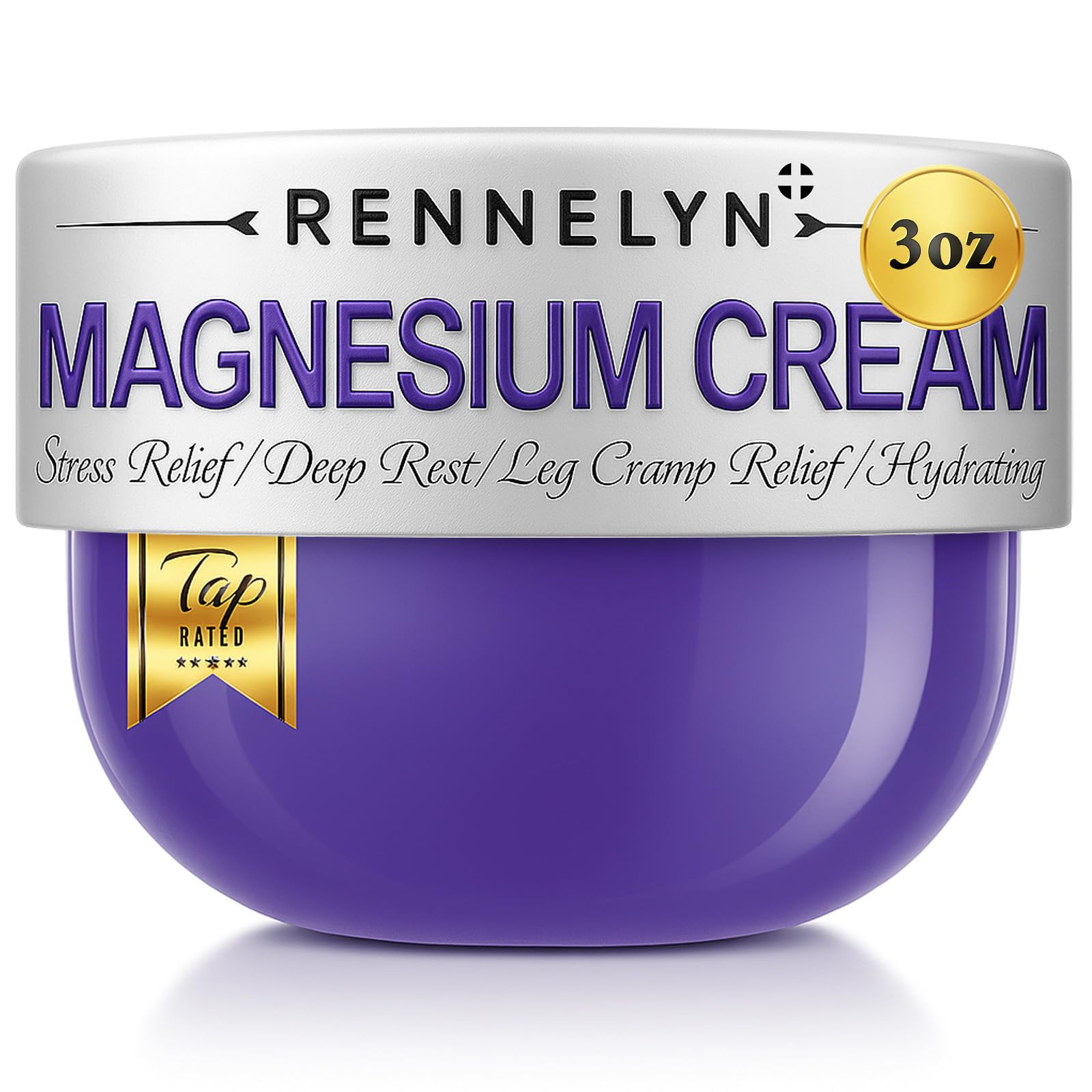 Magnesium Cream Leg Cramps: Soothing Lotion with Magnesium Glycinate, Malate, & Chloride (3 OZ FL, Lavender) Rennelyn Au supplements