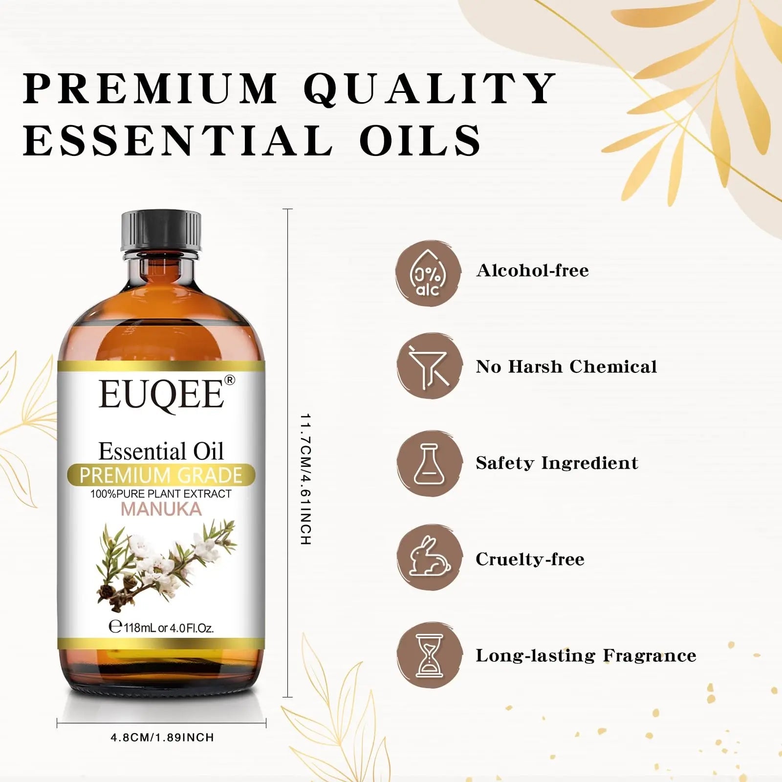 EUQEE Manuka Essential Oil 118ml Large Capacity Pure Manuka Oil with Glass Dropper for Skin EUQEE Au supplements