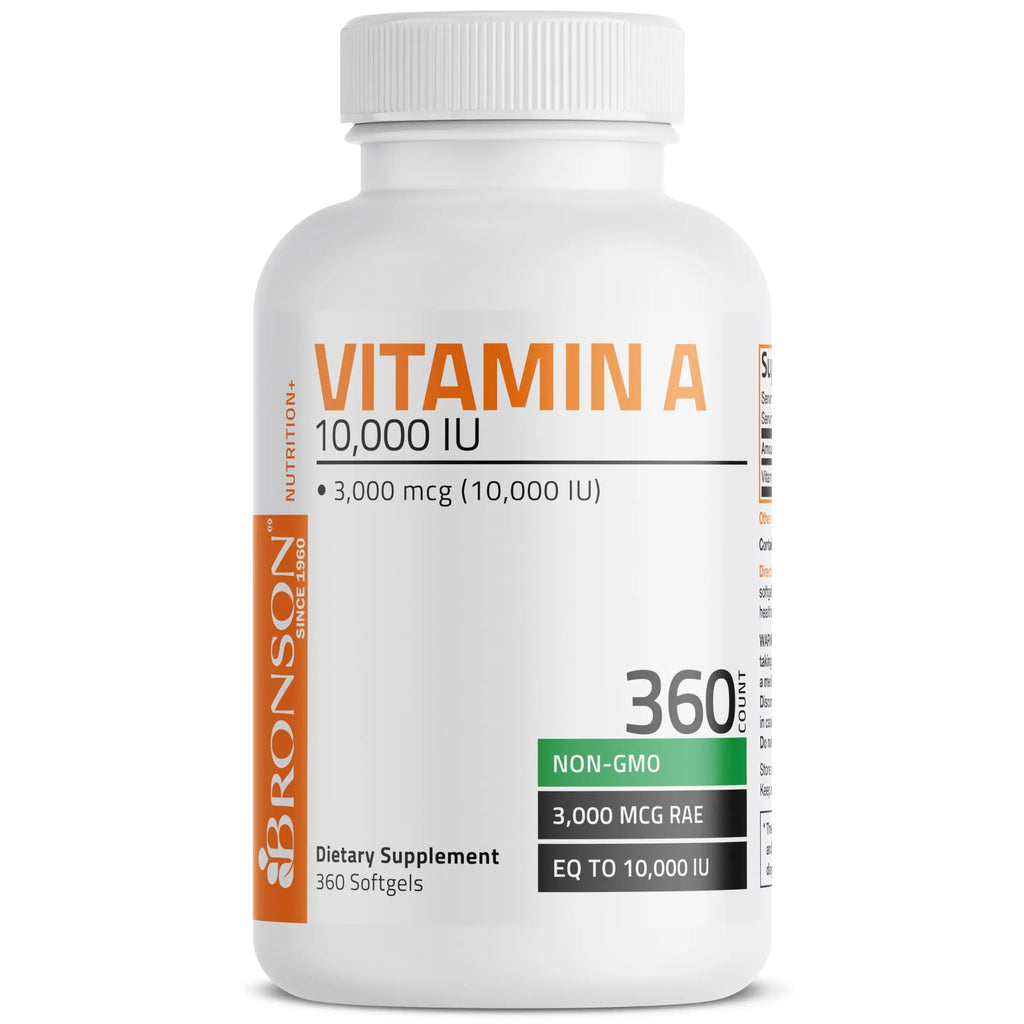 Bronson Vitamin A 10,000 IU Premium Non-GMO Formula Supports Healthy Vision & Immune System and Healthy Growth & Reproduction, 360 Softgels Bronson Au supplements