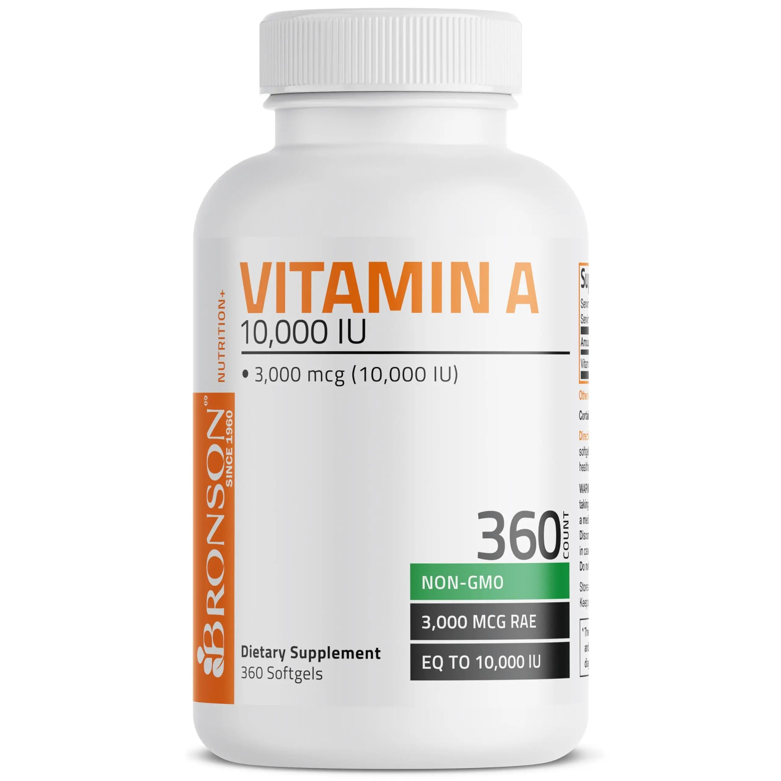 Bronson Vitamin A 10,000 IU Premium Non-GMO Formula Supports Healthy Vision & Immune System and Healthy Growth & Reproduction, 360 Softgels Bronson Au supplements