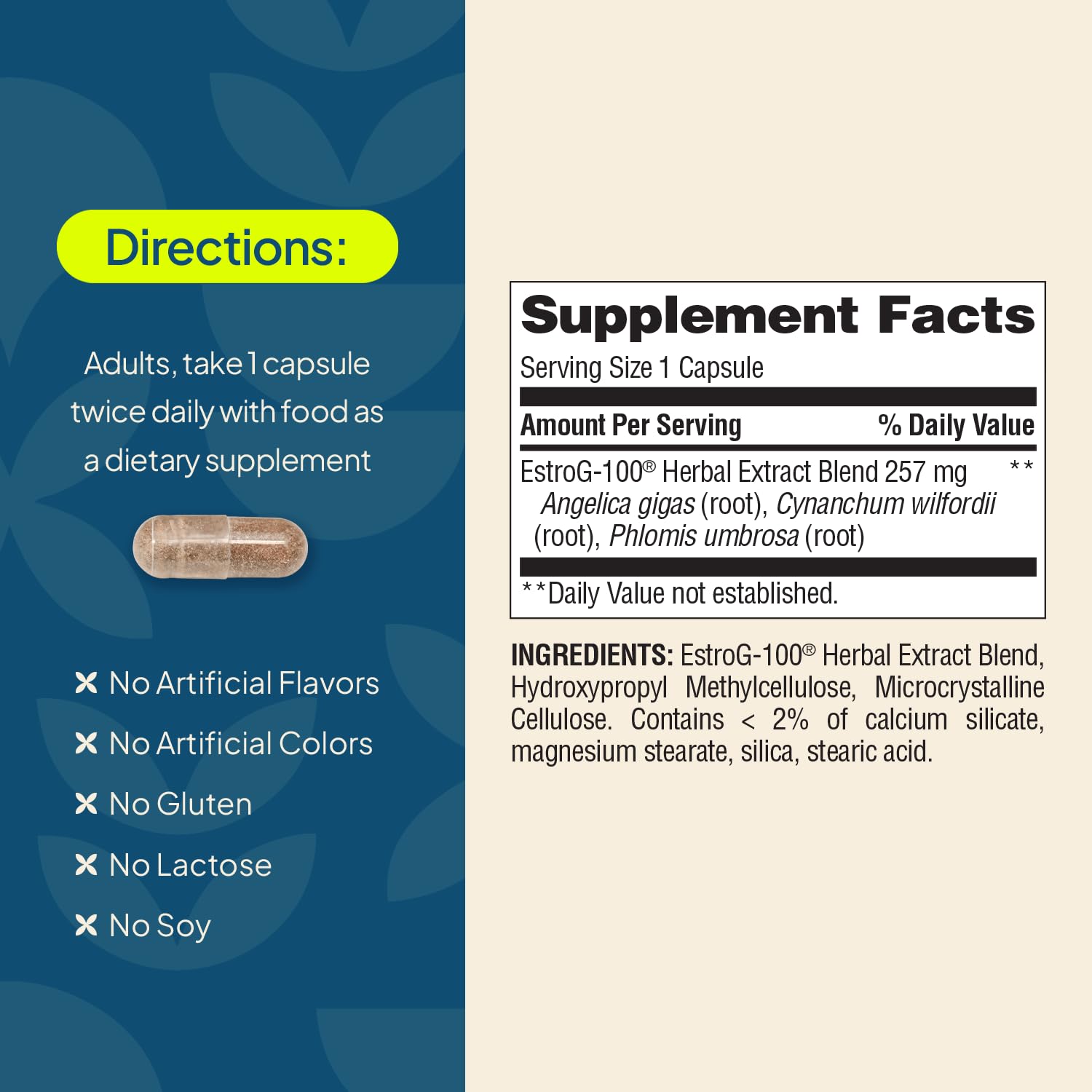 Nature's Wonder Not Today Hormones Perimenopause and Menopause Support Supplement for Women with Estro-G100, Supports Hot Flashes and Night Sweats 60 Vegetarian Capsules, 60 Day Supply Nature's Wonder Au supplements