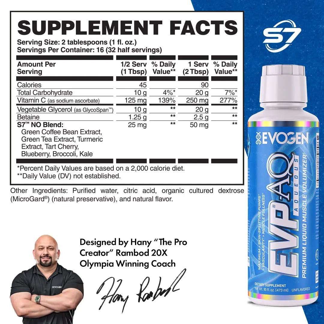 Evogen EVP AQ Unflavored | Premium Liquid Glycerol, Betaine anhydrous, S7, Sodium Evogen Au supplements