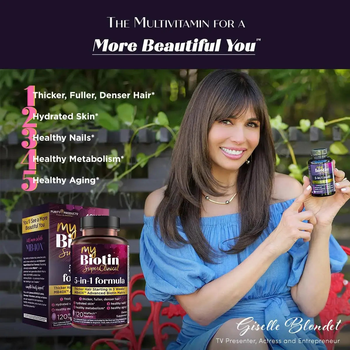 Purity Products MyBiotin SuperClinical New 5-in-1 Elite Multivitamin + MB40X Biotin Matrix Daily Multi - Thicker Hair Starting in 3 Weeks Purity Products Au supplements
