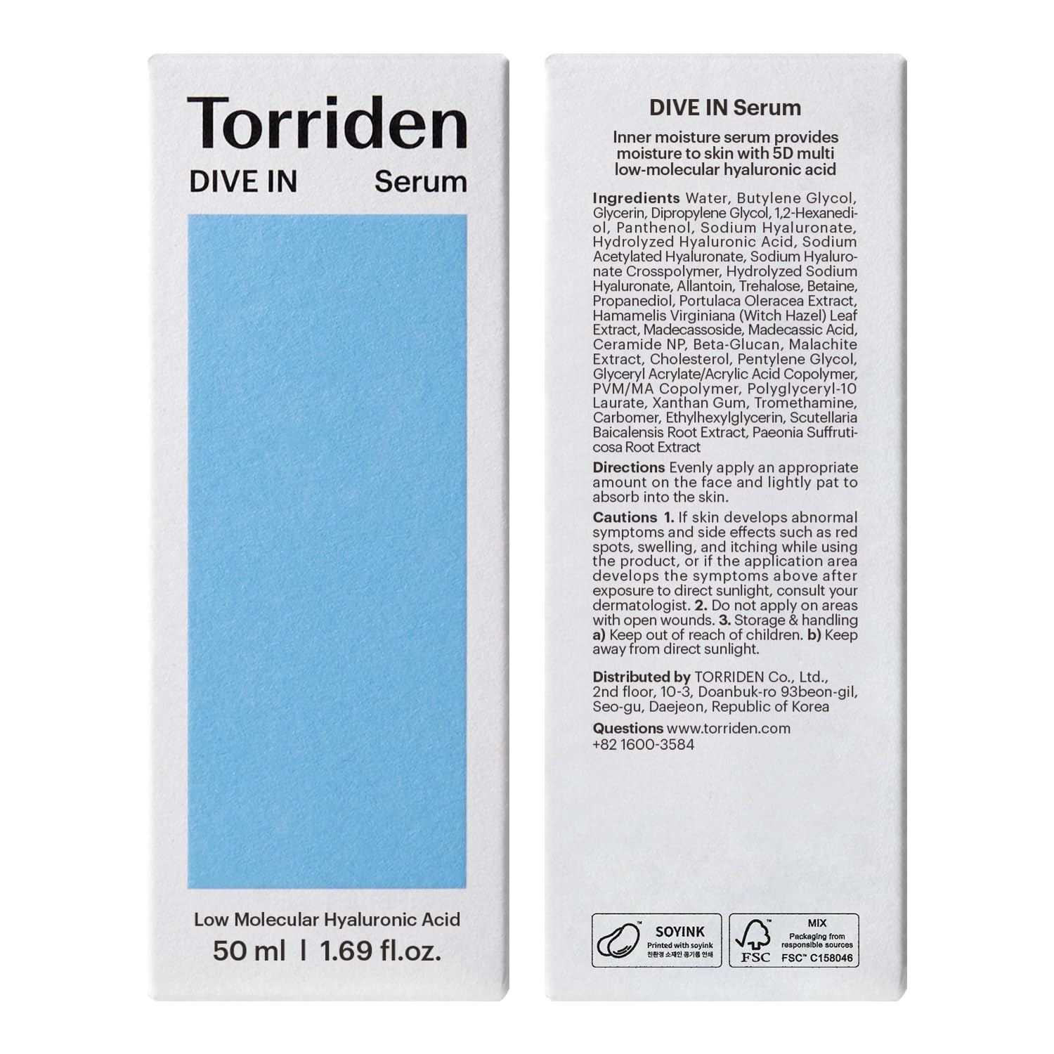 Torriden DIVE IN Hyaluronic Acid Serum for Deep Hydration | Korean K-Beauty Glass Skin Plump Glow
