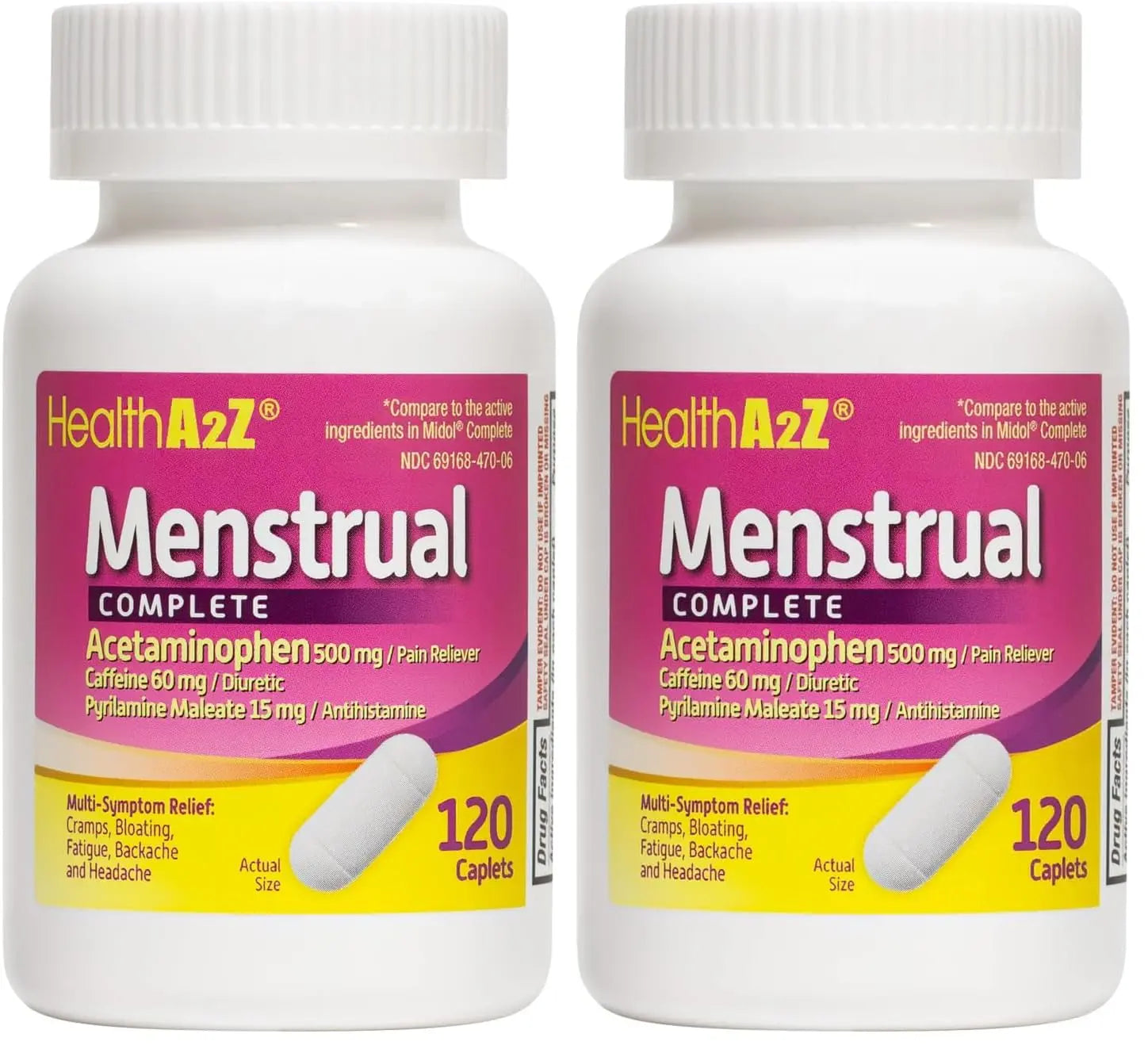 HealthA2Z® Menstrual Complete Pain Relief Tablets | Relieves Cramps, Bloating, Fatigue, Backache & Headache (120 Counts) (Pack of 2) HealthA2Z Au supplements
