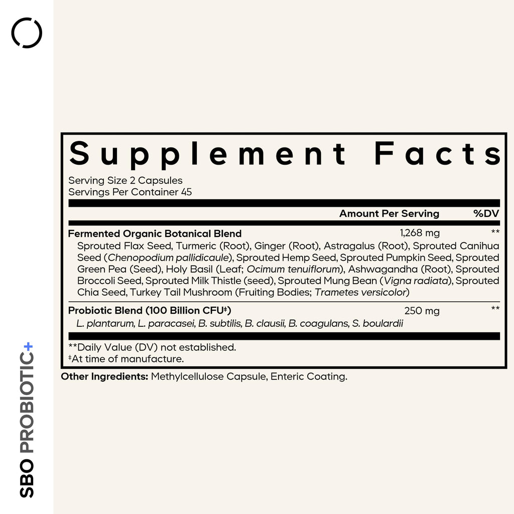 Codeage SBO Probiotics, 100 Billion CFUs Per Serving, Multi Strain Soil Based Organisms Blend and Organic Fermented Botanical Blend, Shelf-Stable, 90 Capsules Codeage Au supplements