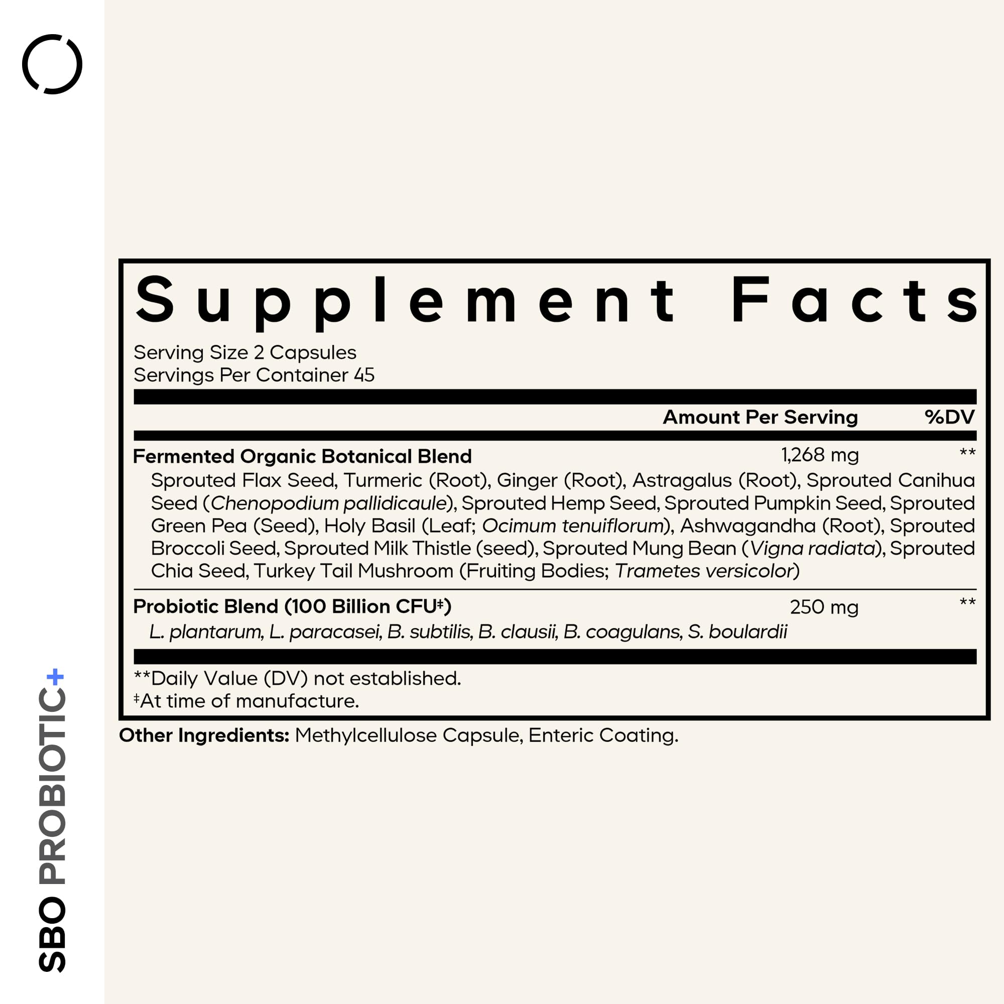Codeage SBO Probiotics, 100 Billion CFUs Per Serving, Multi Strain Soil Based Organisms Blend and Organic Fermented Botanical Blend, Shelf-Stable, 90 Capsules Codeage Au supplements