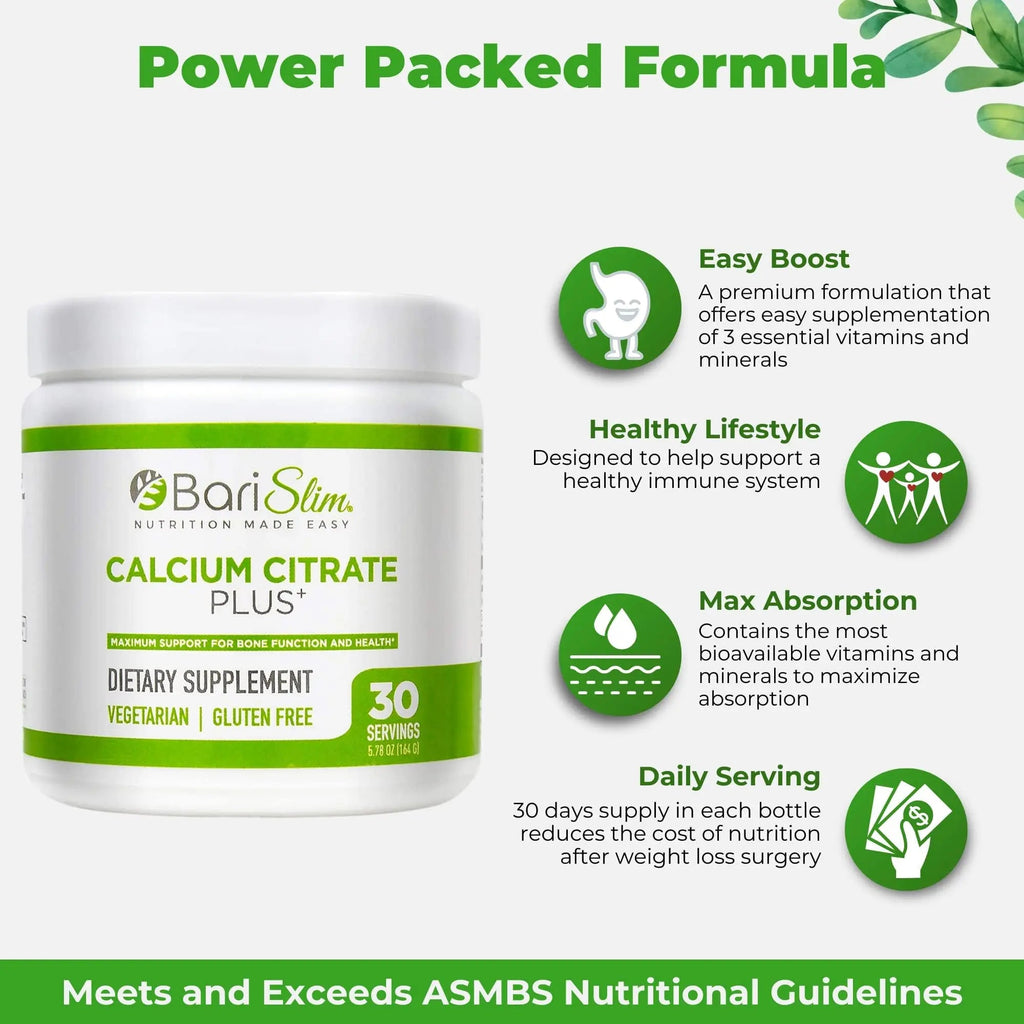 BariSlim Bariatric Calcium Citrate Plus Powder - Formulated for Patients After Weight Loss BariSlim Au supplements