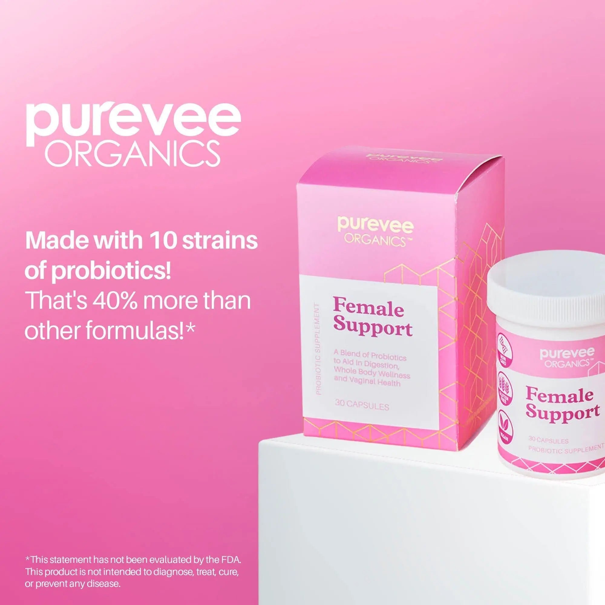 Purevee Organics Vaginal Probiotics for Women, 10 Essential Probiotic Strains, Vaginal + pH Balance Purevee Organics Au supplements