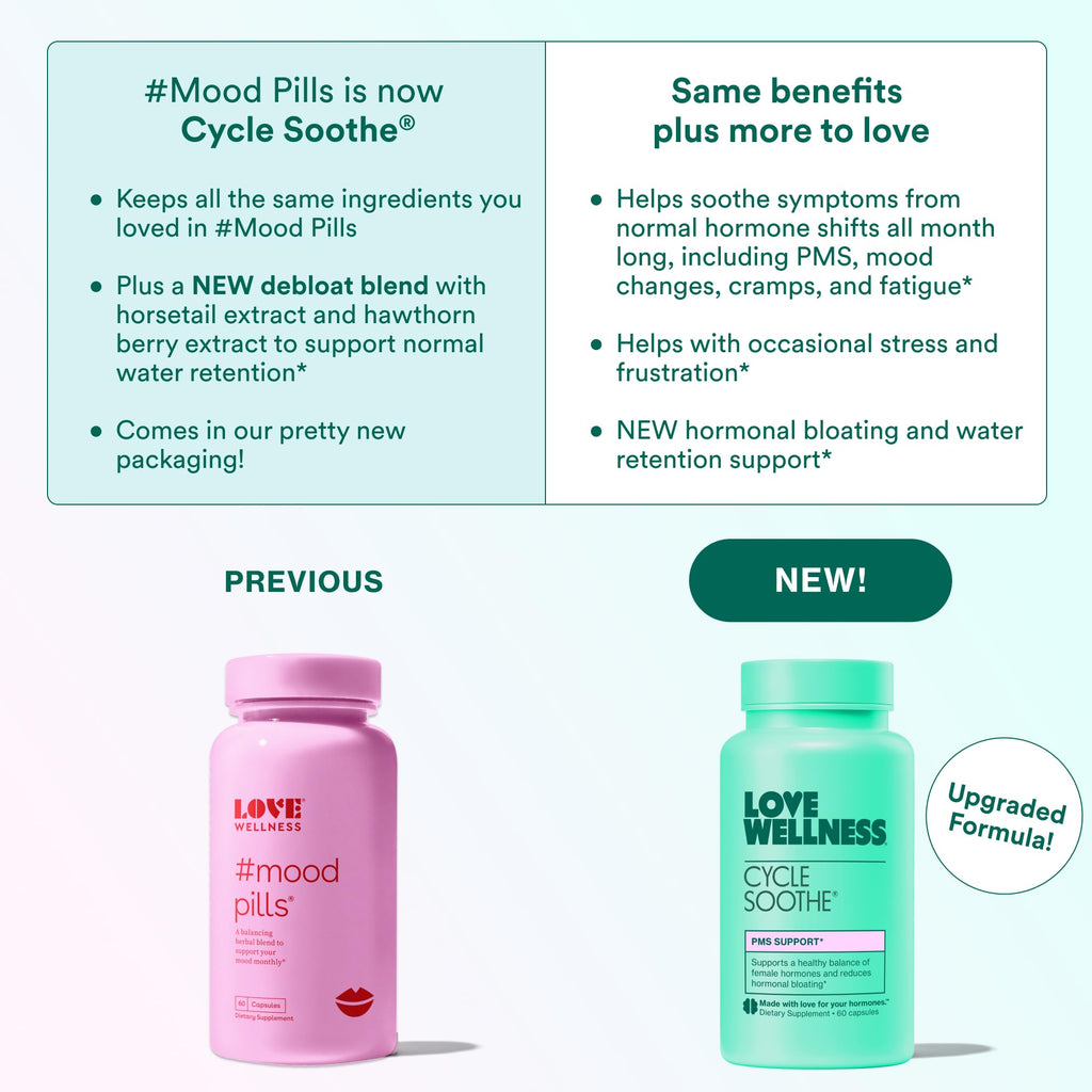 Love Wellness Cycle Soothe Supplement | Promotes a Happy Mood | Helps with PMS Hormones, Stress Relief, & Improves Mood | 60 Capsules Love Wellness Au supplements
