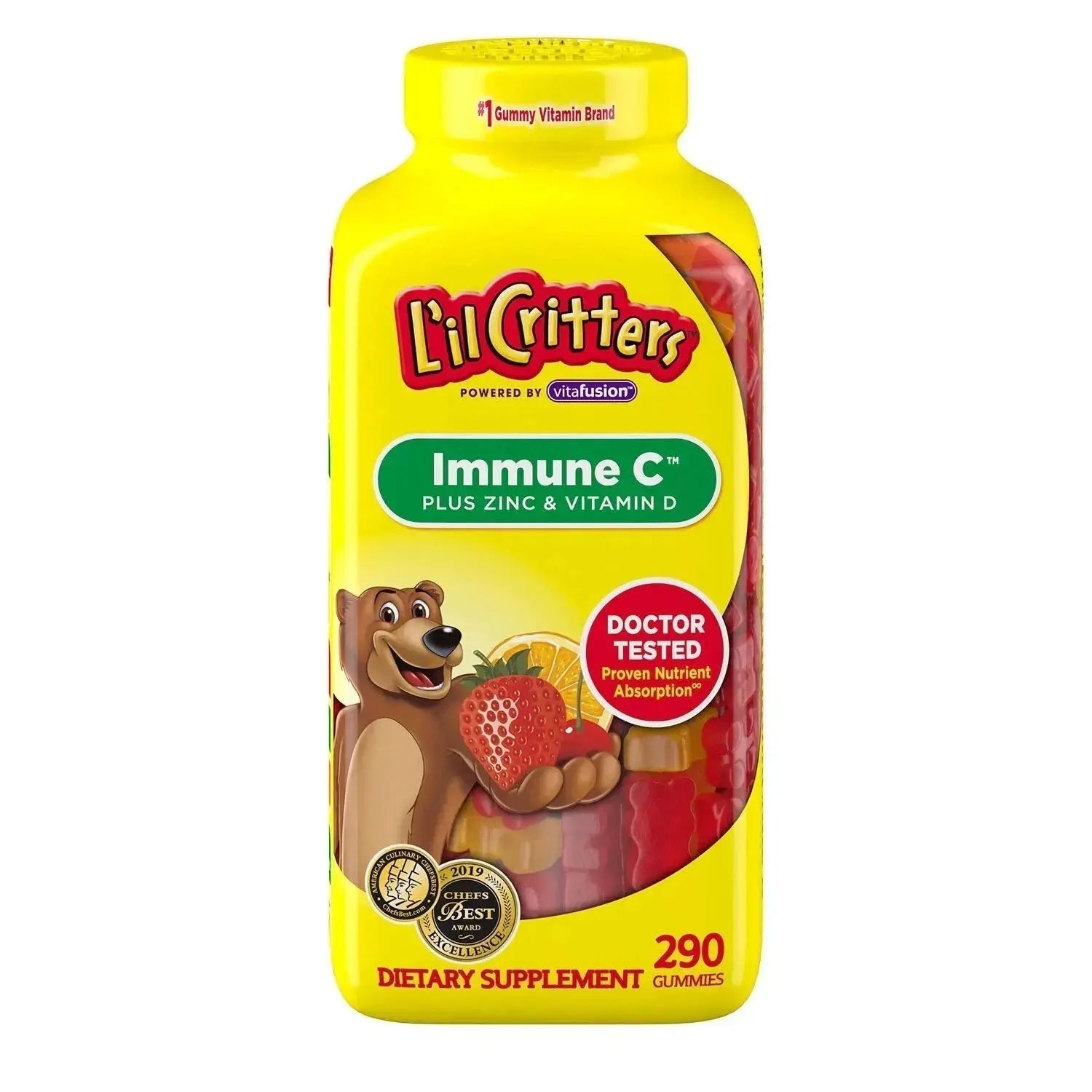L'il Critter Kids' Immune C Plus Zinc and Vitamin D (290 Count) Vita Au supplements