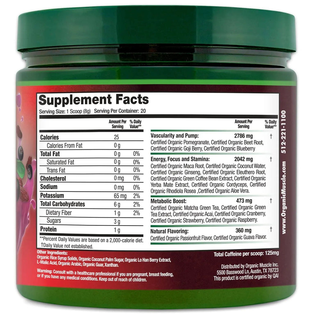 Organic Muscle Bundle - Pre-Workout Powder for Energy (Passionfruit Guava) + Replenisher Organic Muscle Au supplements