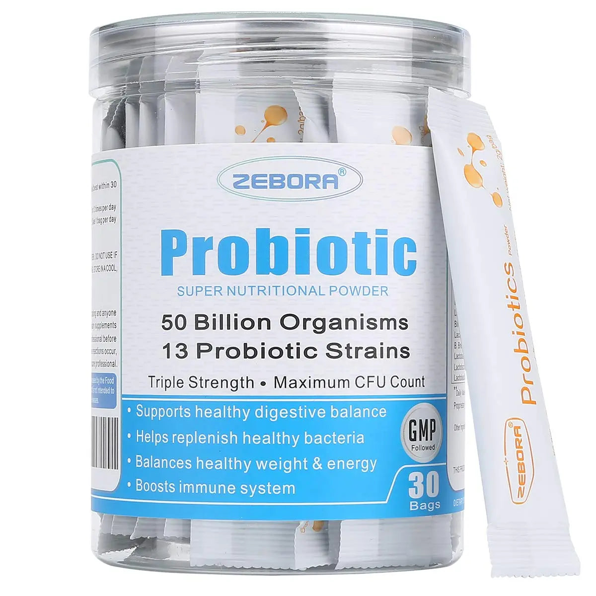 ZEBORA Probiotics for Women, Men and Kids, Prebiotics and Probiotics Powder ZEBORA Au supplements