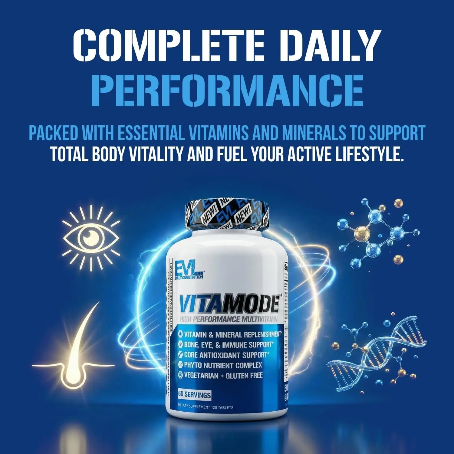 EVL Advanced Daily Multivitamin - Men's Multivitamin with Essential Minerals Phytonutrient Complex and VitaMode Active Mens Vitamins for Energy Evlution Au supplements