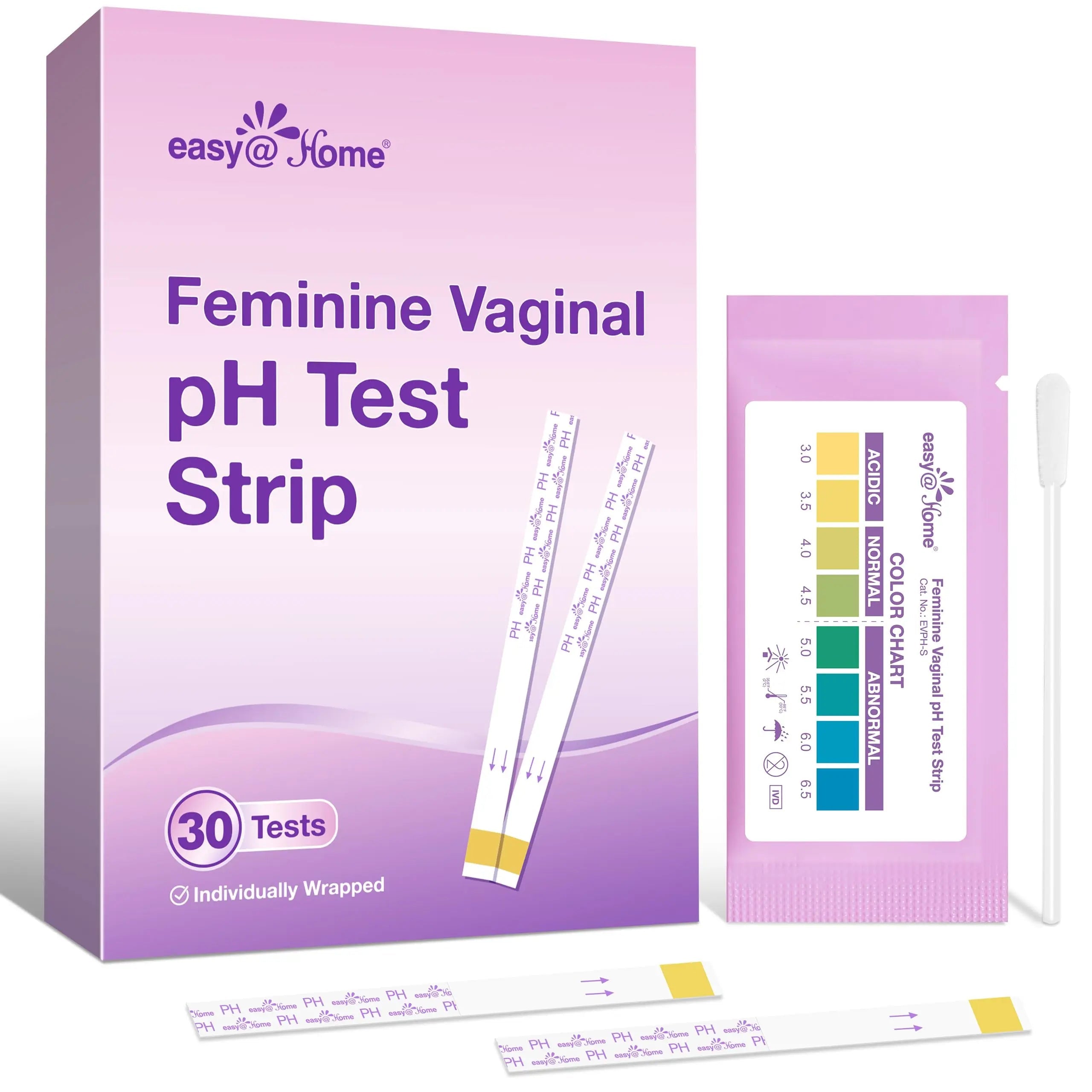 Easy@Home Vaginal pH Test -30 Strips | BV Test Kit at Home for Women | Yeast Infection Test + pH Balance Easy@Home Au supplements