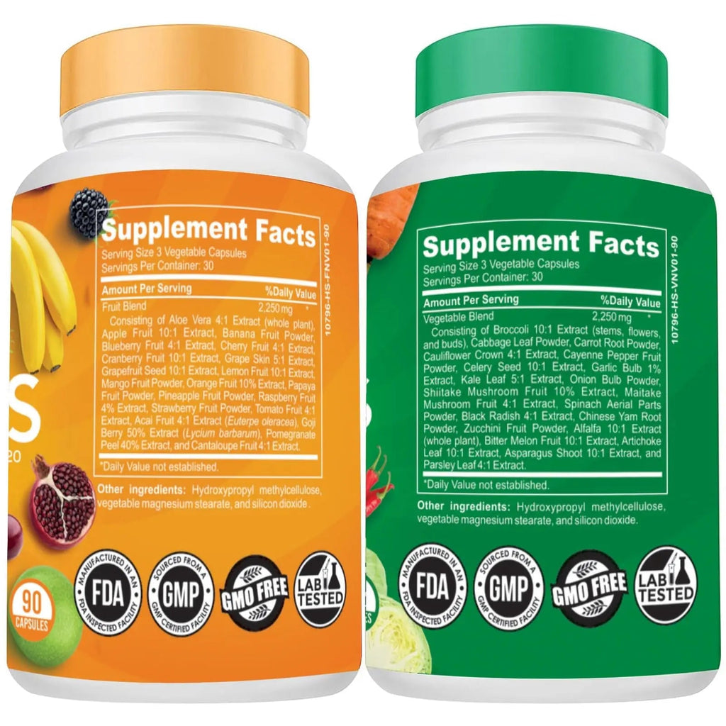 The Vitamin Kitchen Fruit and Veggie Supplements-90 Fruits, 90 Veggies Capsules The Vitamin Kitchen Au supplements