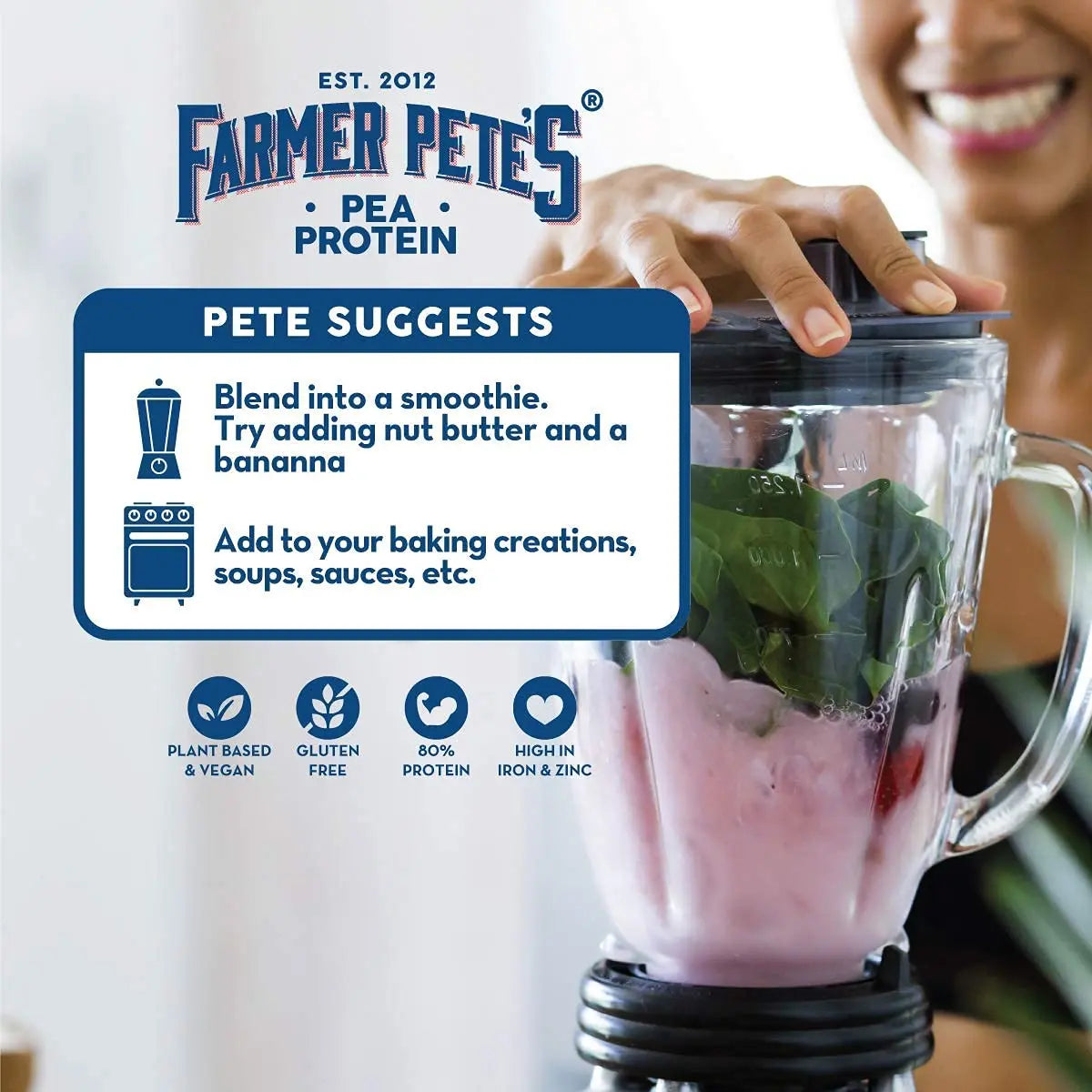 Farmer Pete's Pea Protein Powder 1kg - Dairy Free, Gluten Free, Natural Plant Based Vegan Protein Powder Isolate (1kg) Farmer Pete's Au supplements