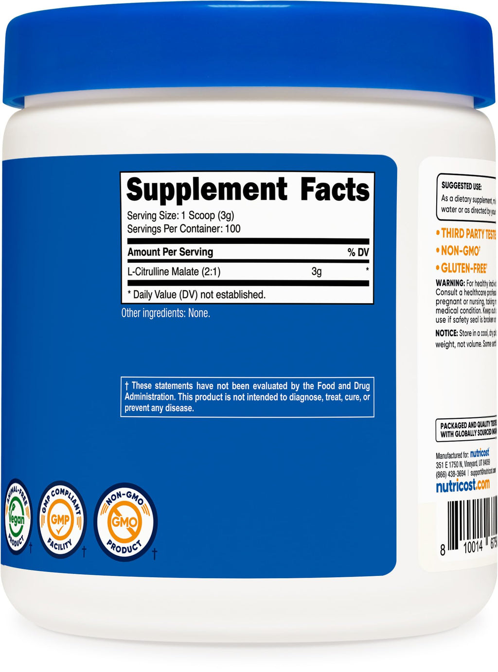 Nutricost L-Citrulline Malate (2:1) Powder (300 Grams)
