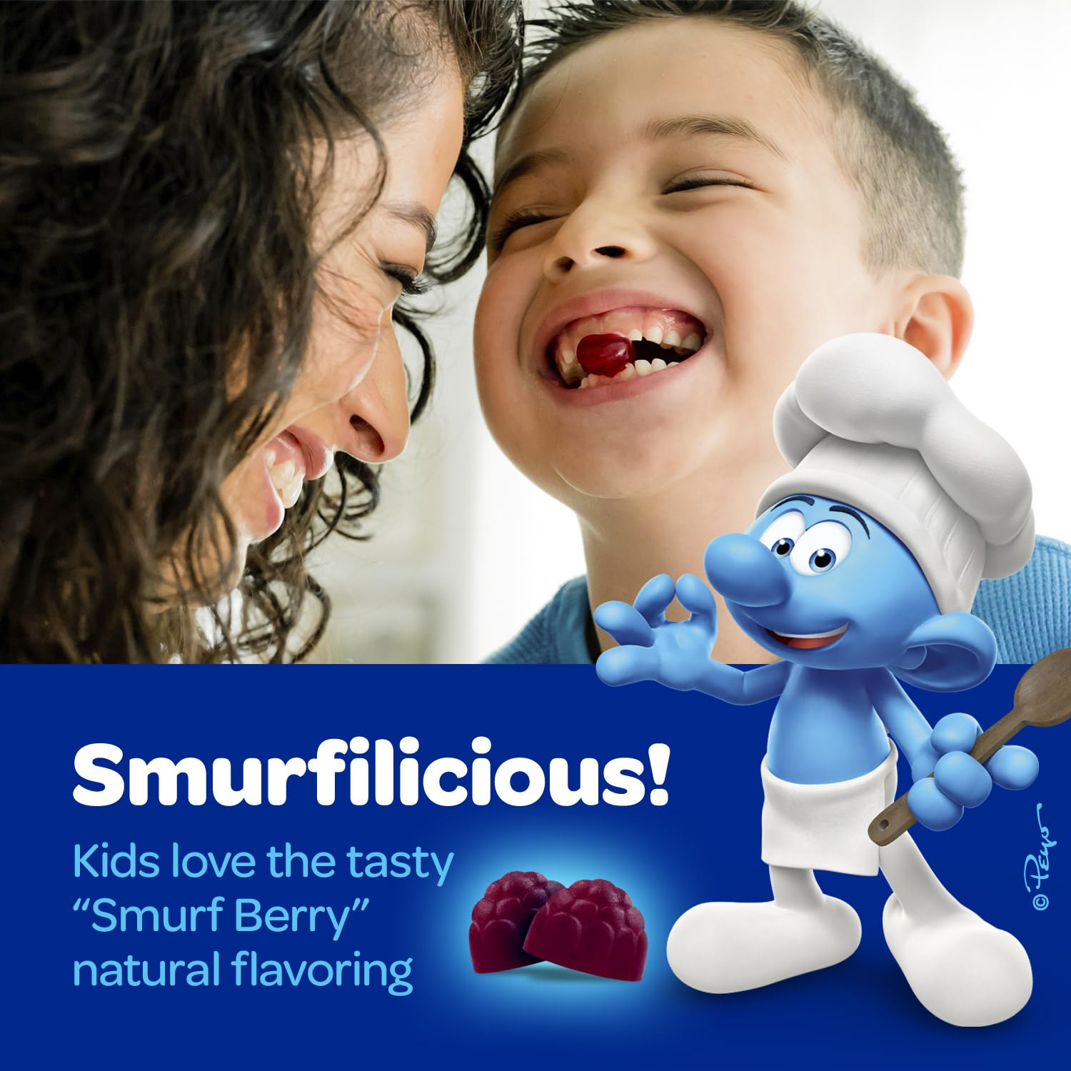 The Smurfs Nootropic Gummies for Kids with Vitamin B12 & L-Theanine | Laser Focus Gummy for Focus and Memory Supplements | Made with Real Fruit in a Smurf Berry | Doctor Developed | 60 Vegan Gummies VITABURST Au supplements