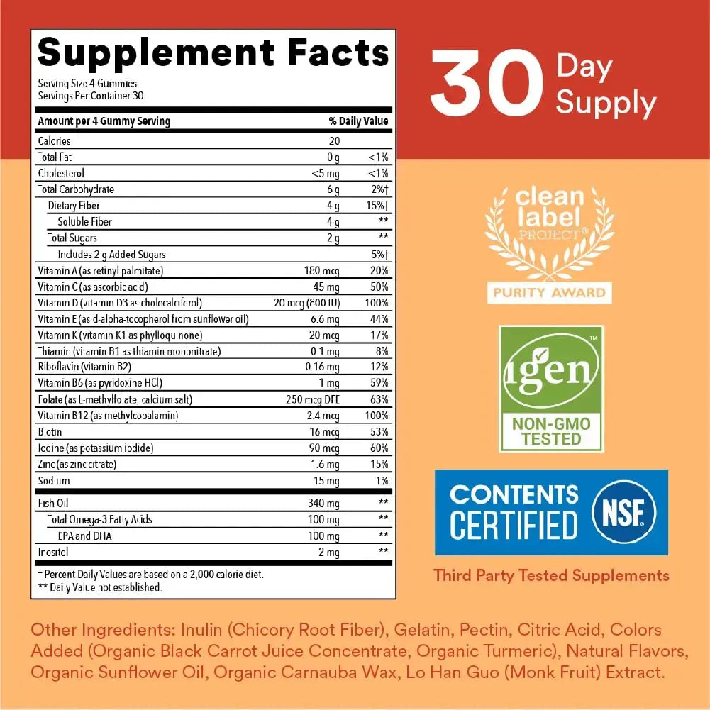 SmartyPants Teen Girl Multivitamin Gummies: Omega 3 Fish Oil (EPA/DHA), Vitamin D3, C, Vitamin B12 & Kids Multivitamin Gummies SmartyPants Au supplements