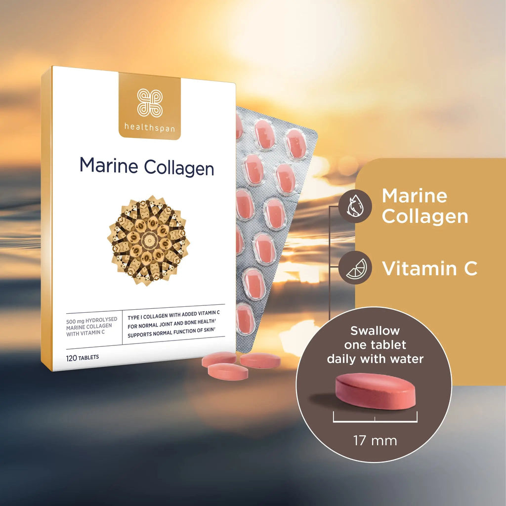 Healthspan Marine Collagen 500mg (120 Tablets) | Hydrolysed Type I Marine Collagen healthspan Au supplements