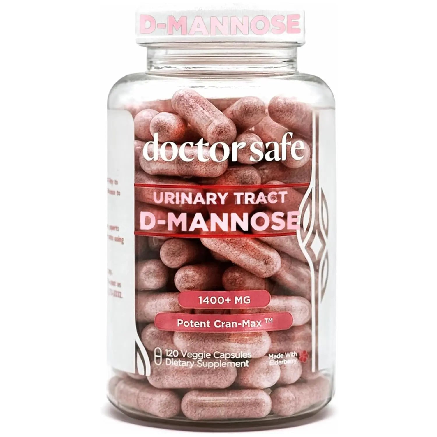 Cranberry Supplement, D-Mannose Capsules Made with Concentrated Whole Fruit Cranberry, Natural Support for Rapid Action to Help Cleanse and Protect the Urinary Tract* (120 Count) DOCTOR SAFE Au supplements