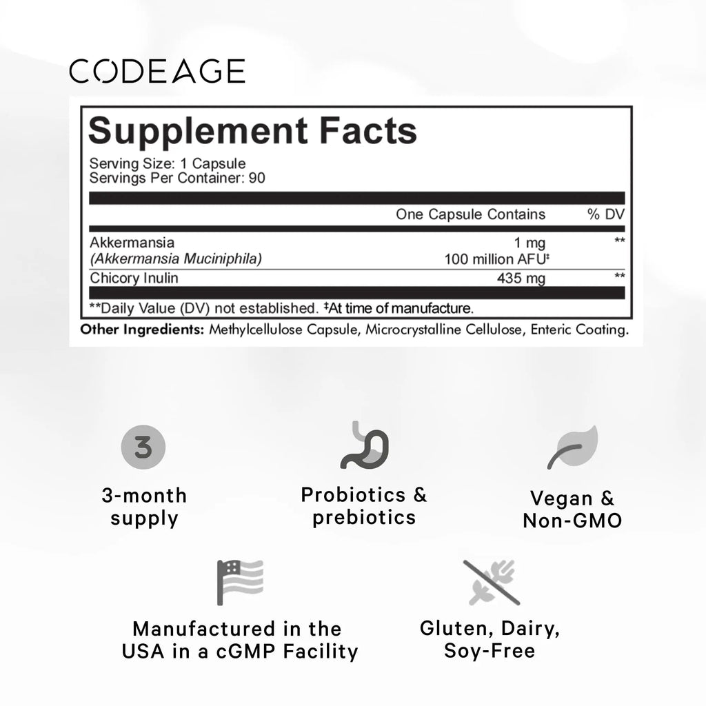 Codeage Akkermansia Muciniphila Probiotic Supplement - 3-Month Supply of Akkermansia Codeage Au supplements